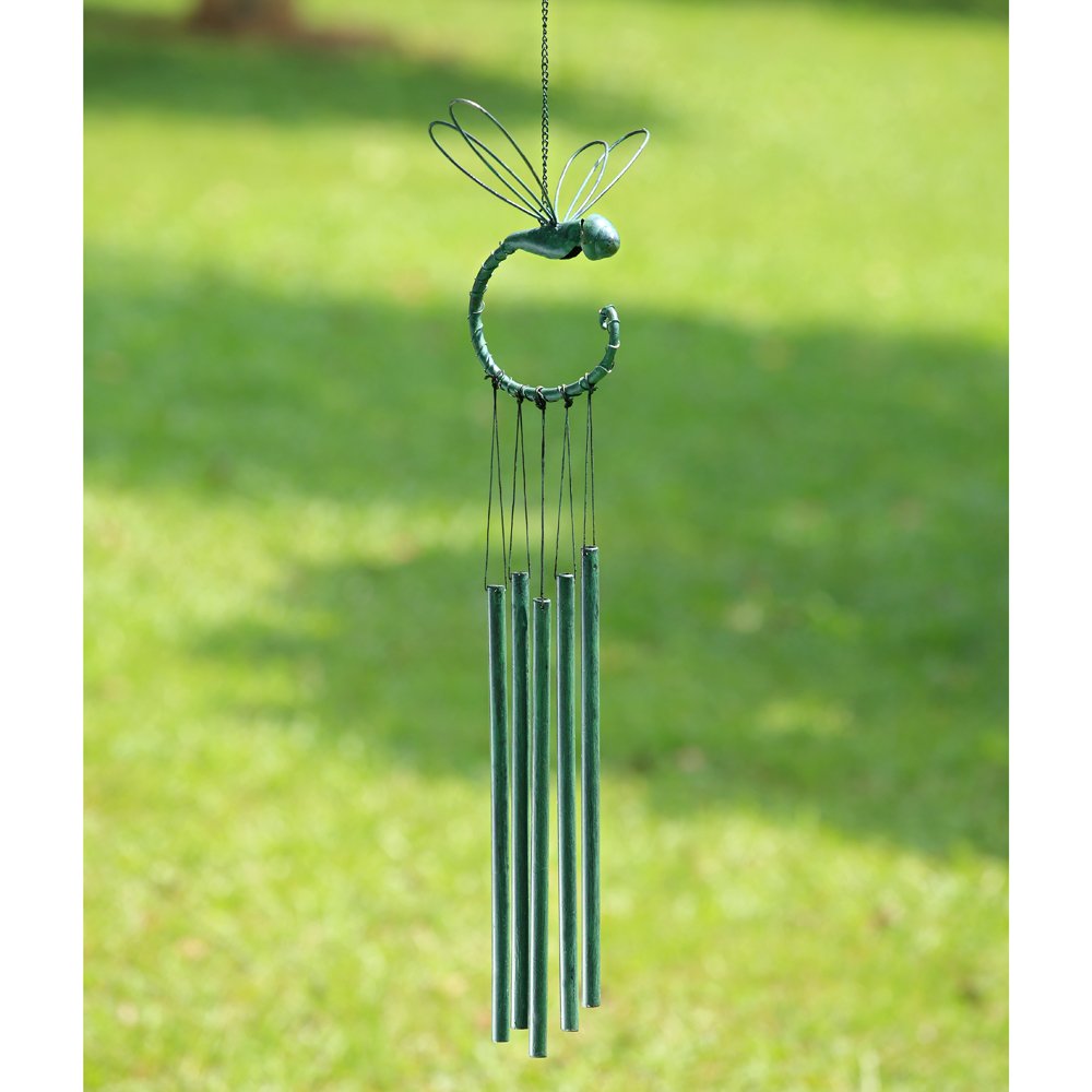 SPI Home 50786 Dragonfly Wind Chime - Outdoor Garden Decor, Handcrafted Metal Wind Chime for Patio, Porch & Backyard - Soothing Wind Sounds for Relaxation & Meditation