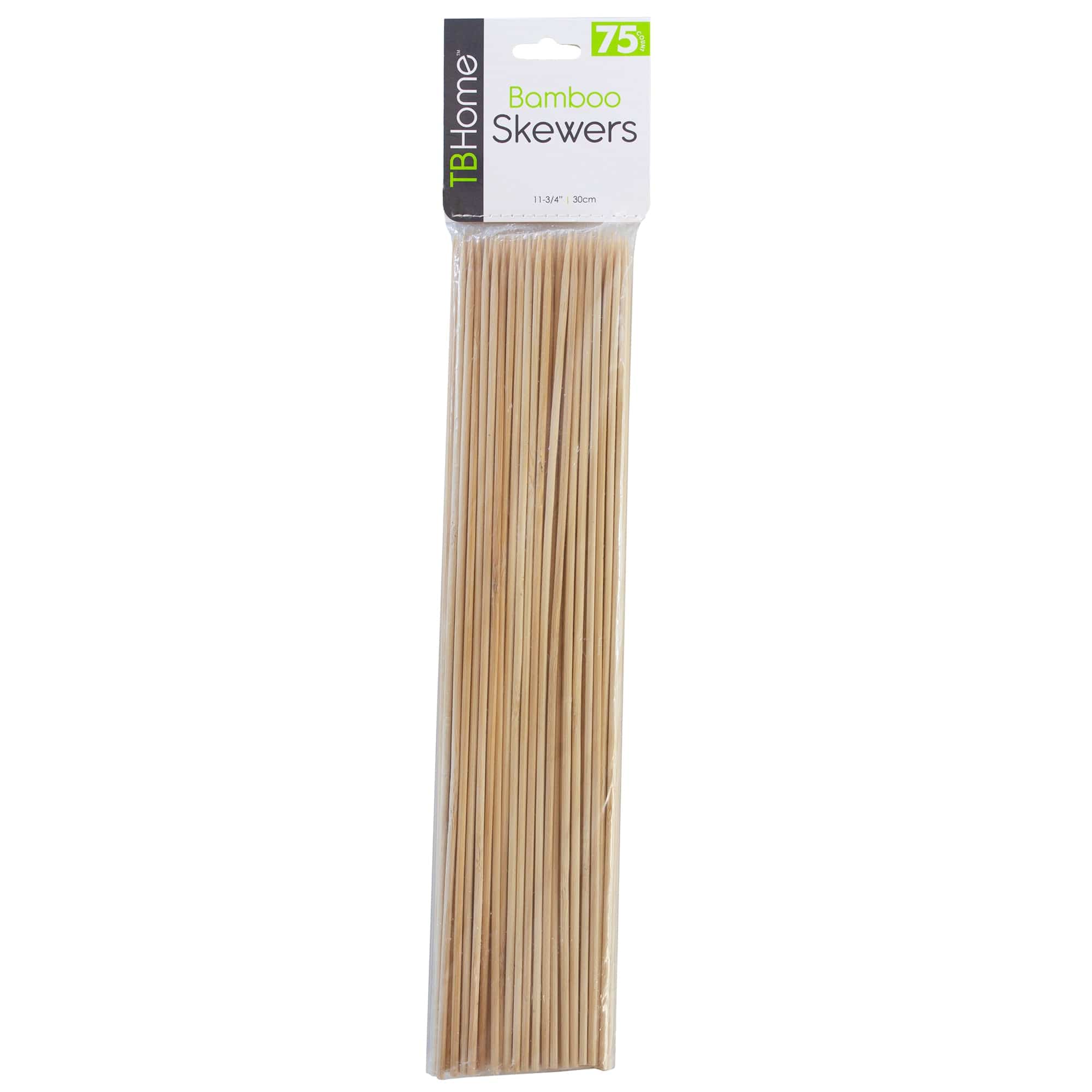 TB Home® 75-Pack Bamboo Skewers for Grilling, BBQ, Kebabs & Fruit Platters - Natural Wooden Skewers for Cooking, Appetizers & Party Serving