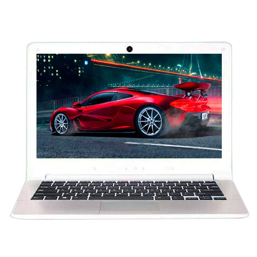 12.5 Inch HD Ultrabook Laptop - Windows 10, Intel Quad Core Atom 1.44GHz, 4GB RAM, 64GB eMMC, USB, WiFi, HDMI, Webcam & Speakers (White) | Perfect for Business, Travel & Online Learning