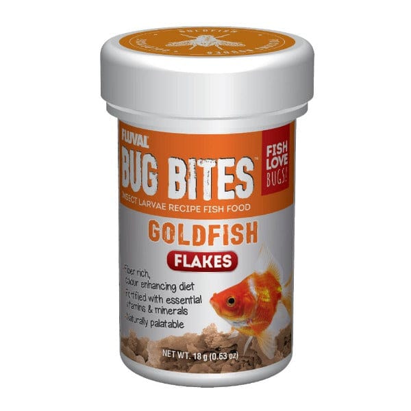 Fluval Bug Bites Goldfish Flakes - High Protein Fish Food, 18g (0.63oz) | Natural Ingredients for Healthy Goldfish | Perfect for Daily Feeding & Aquarium Maintenance