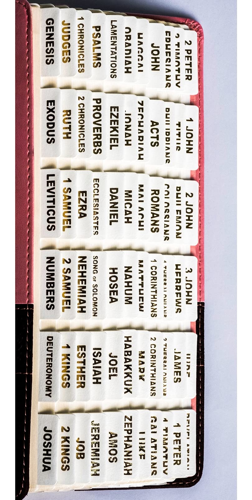 UPAFEXXI Leather Bible Tabs - Gold Foil Lettering for Easy Navigation | Perfect for Church & Study