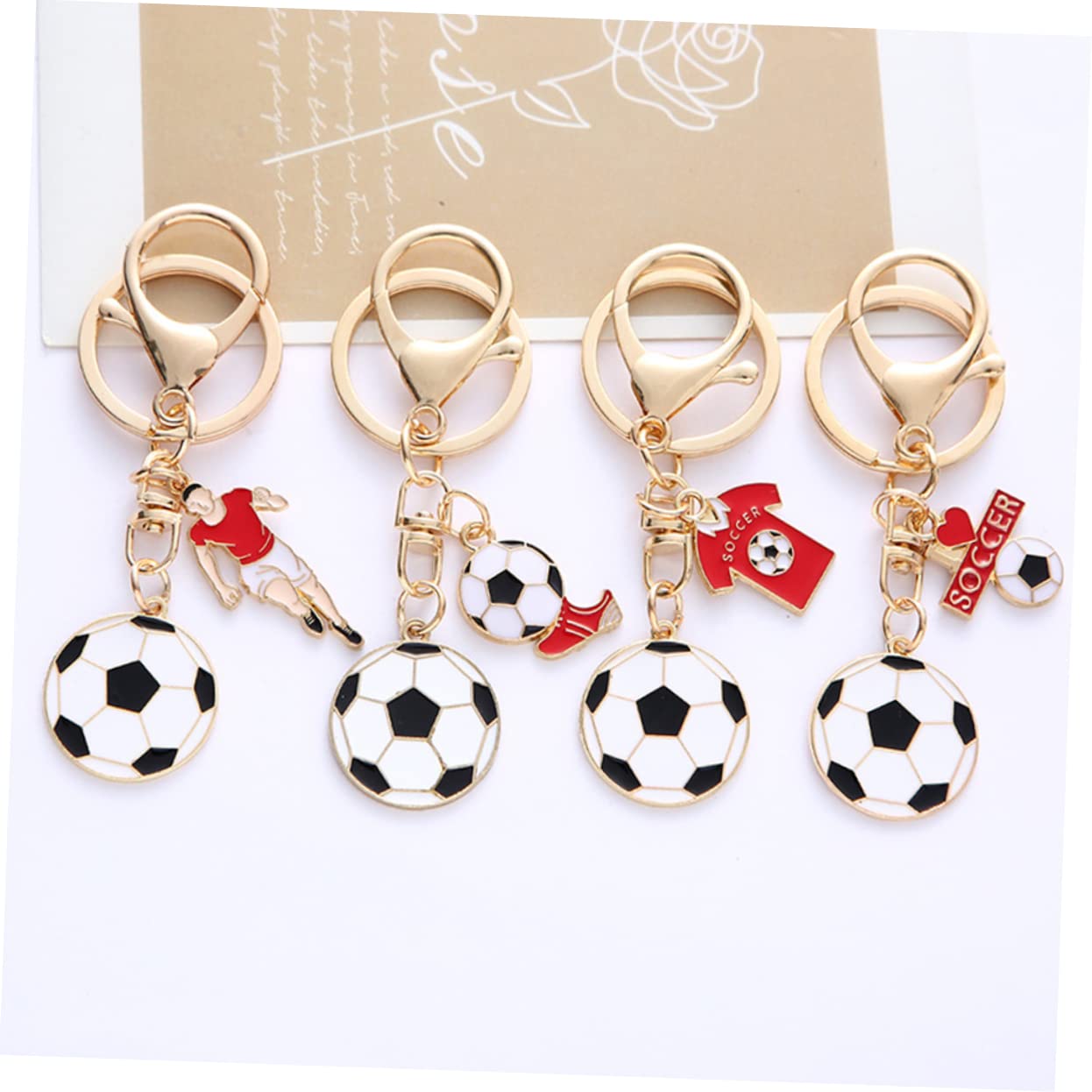 HANABASS 16 Pcs Football Keychain Set - Durable Zinc Alloy Key Rings for Keys, Backpacks & Gifts - Perfect for Sports Fans, Team Spirit & Game Day Decorations