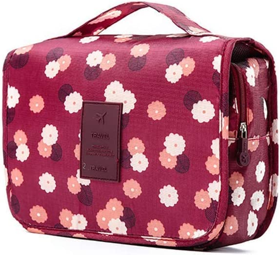Trexee Waterproof Hanging Toiletry Bag for Women - Multi-Function Travel Cosmetic & Makeup Organizer (Maroon) - Perfect for Bathroom, Gym, Camping & Air Travel