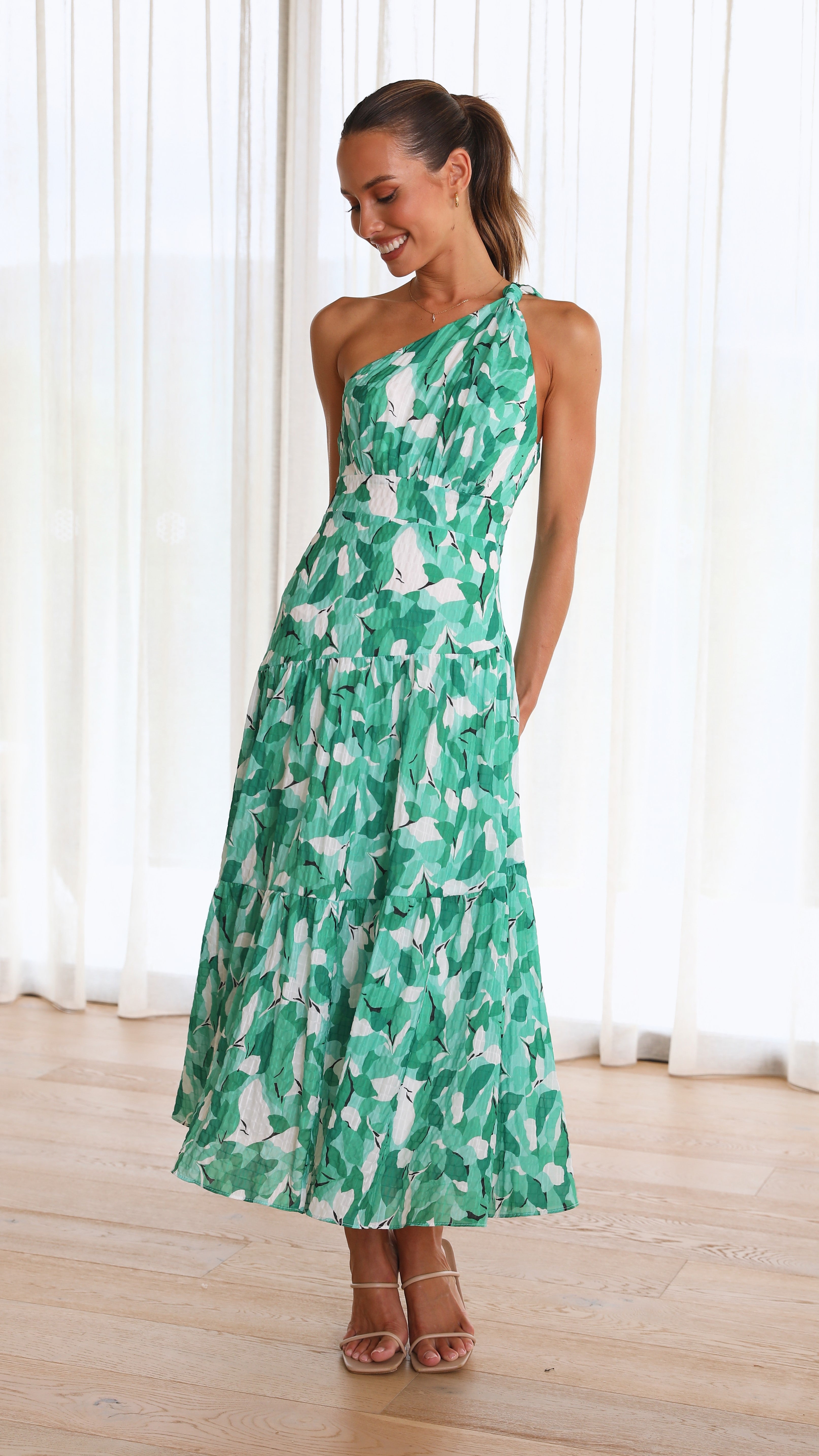 Jayma Maxi Dress for Women - Green Multi Floral Print, Boho Summer Beach Dress for Vacation, Party & Casual Wear