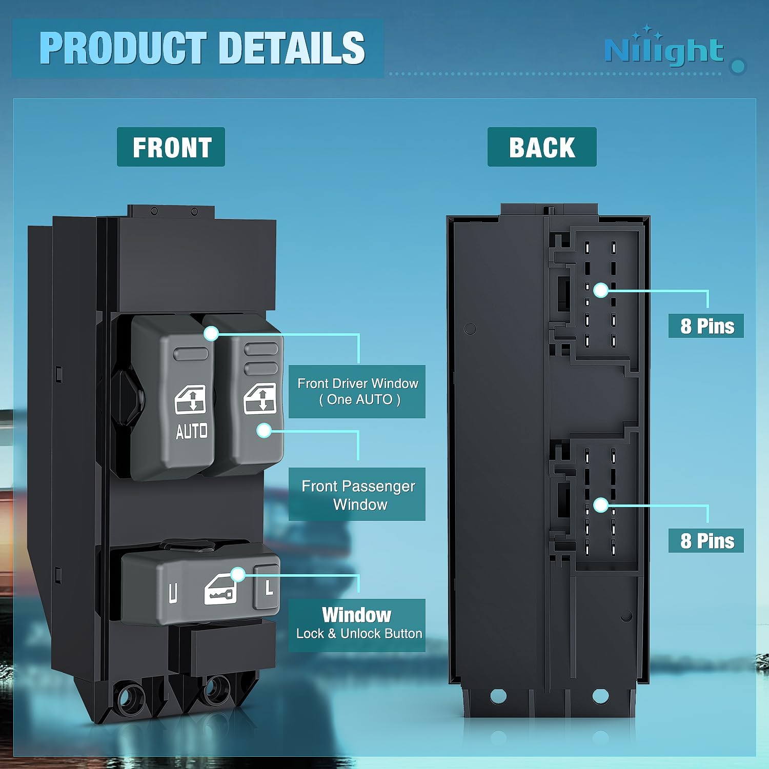 1999-2002 Chevy Silverado & GMC Sierra 1500/2500/2500HD/3500 Power Window Master Switch - Driver Side Window Control Replacement - Perfect for Truck Interior Upgrades & Window Repair
