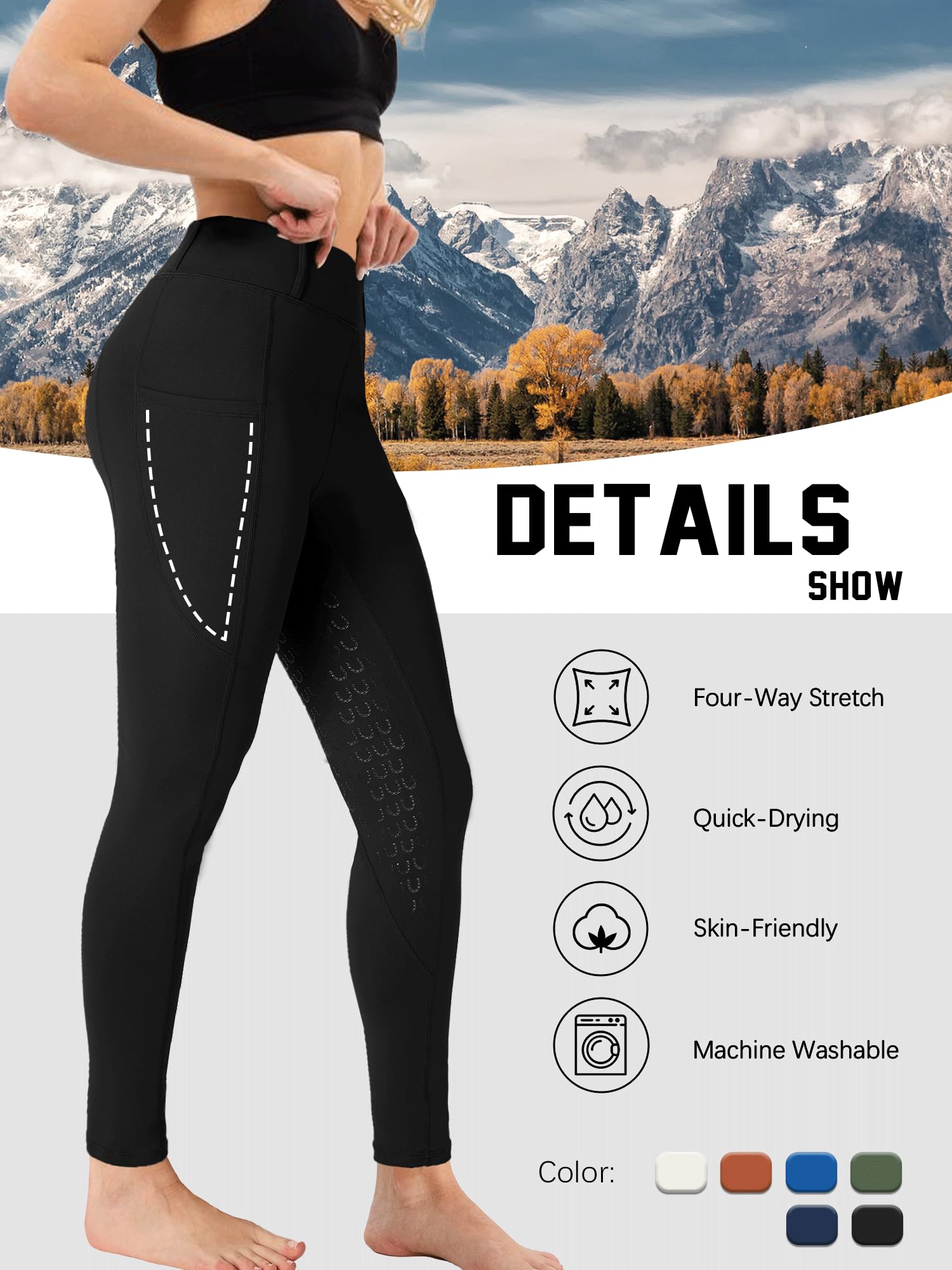 Women's Equestrian Riding Pants with Full Seat Silicone Grip - Breathable Stretch Breeches for Horseback Riding & Training | Perfect for Dressage, Jumping, and Stable Work