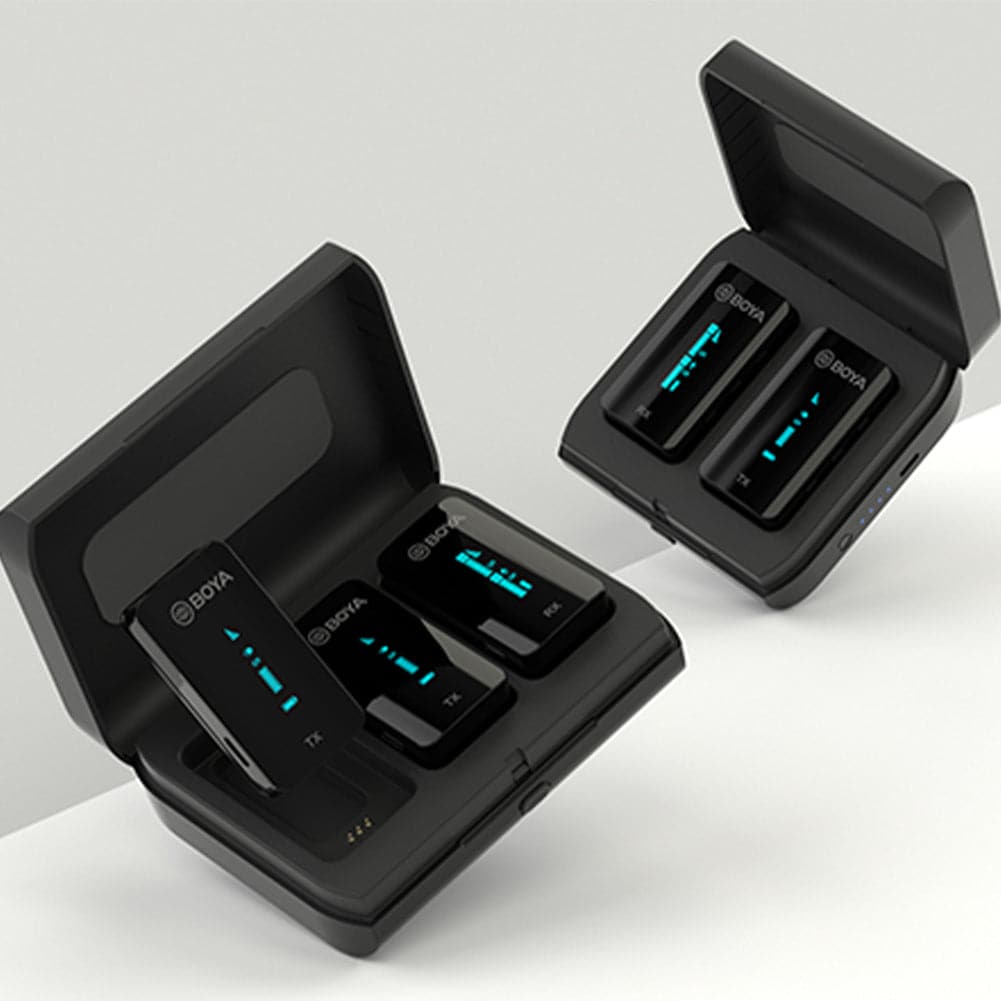Boya BY XM6 K1 Ultra Compact 2.4GHz Wireless Microphone Kit with Charging Case - Perfect for Vlogging, YouTube Videos, Live Streaming & Podcasting