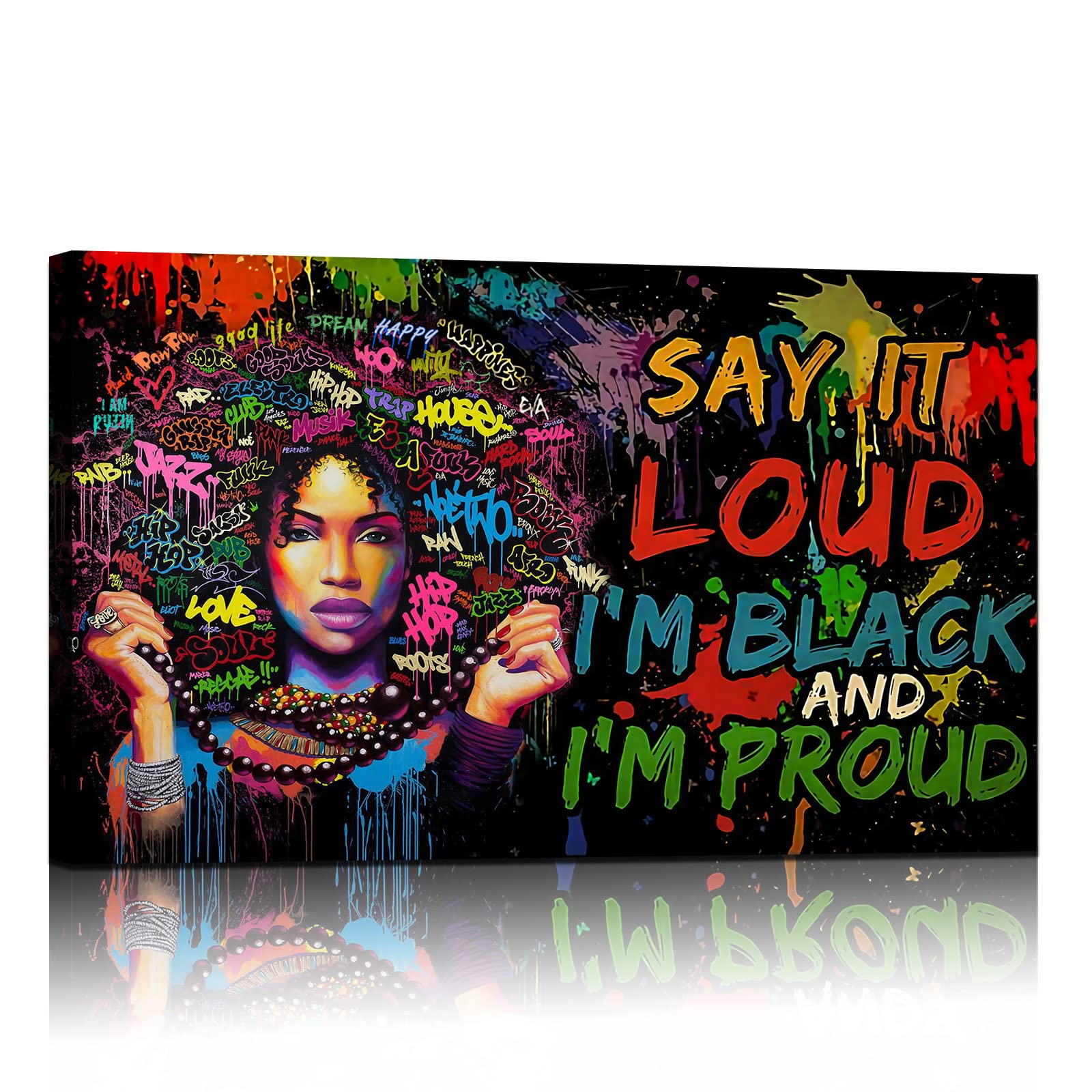 African Queen Wall Art - Framed Black Canvas Decor for Home & Office