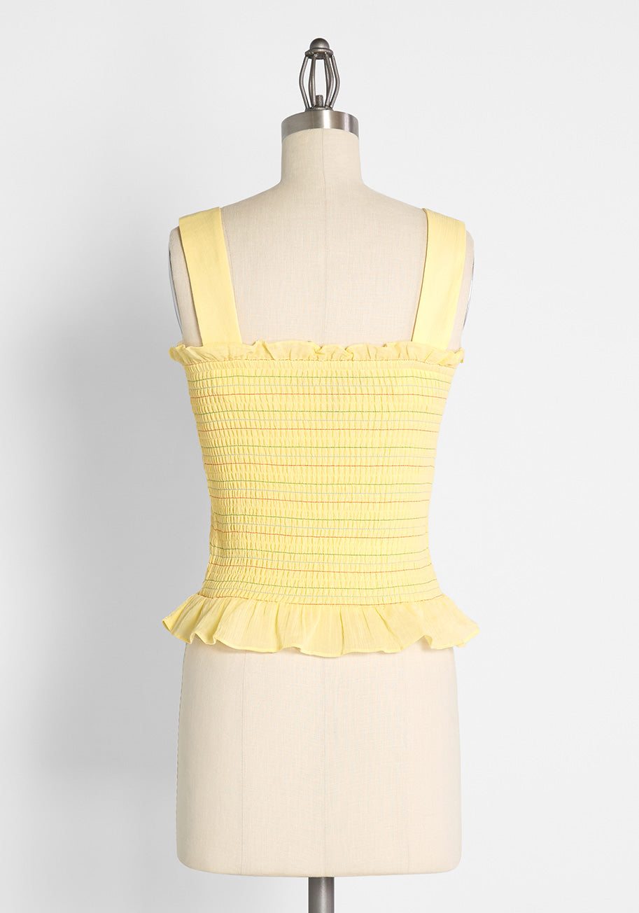 Stylish Smocked Tank Top for Women - Summer Fashion Essential - Perfect for Beach, Vacation & Casual Outings