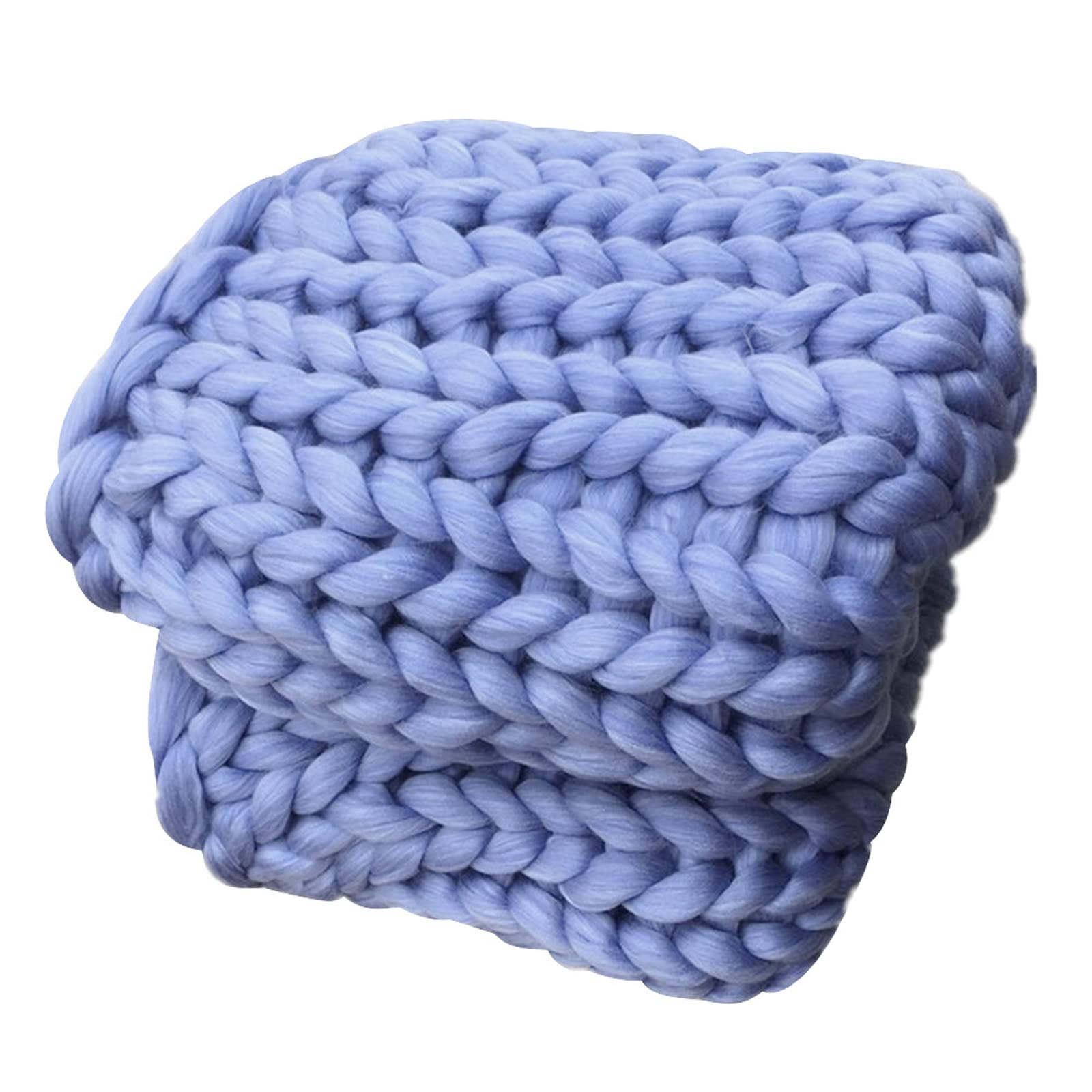 MKWEY Chunky Knit Blanket Throw 40x40in (100x100cm) - Soft Vegan Braided Yarn Blanket for Couch, Bed & Home Decor | Cozy DIY Knitting Kit for Living Room, Nursery & Gift Giving