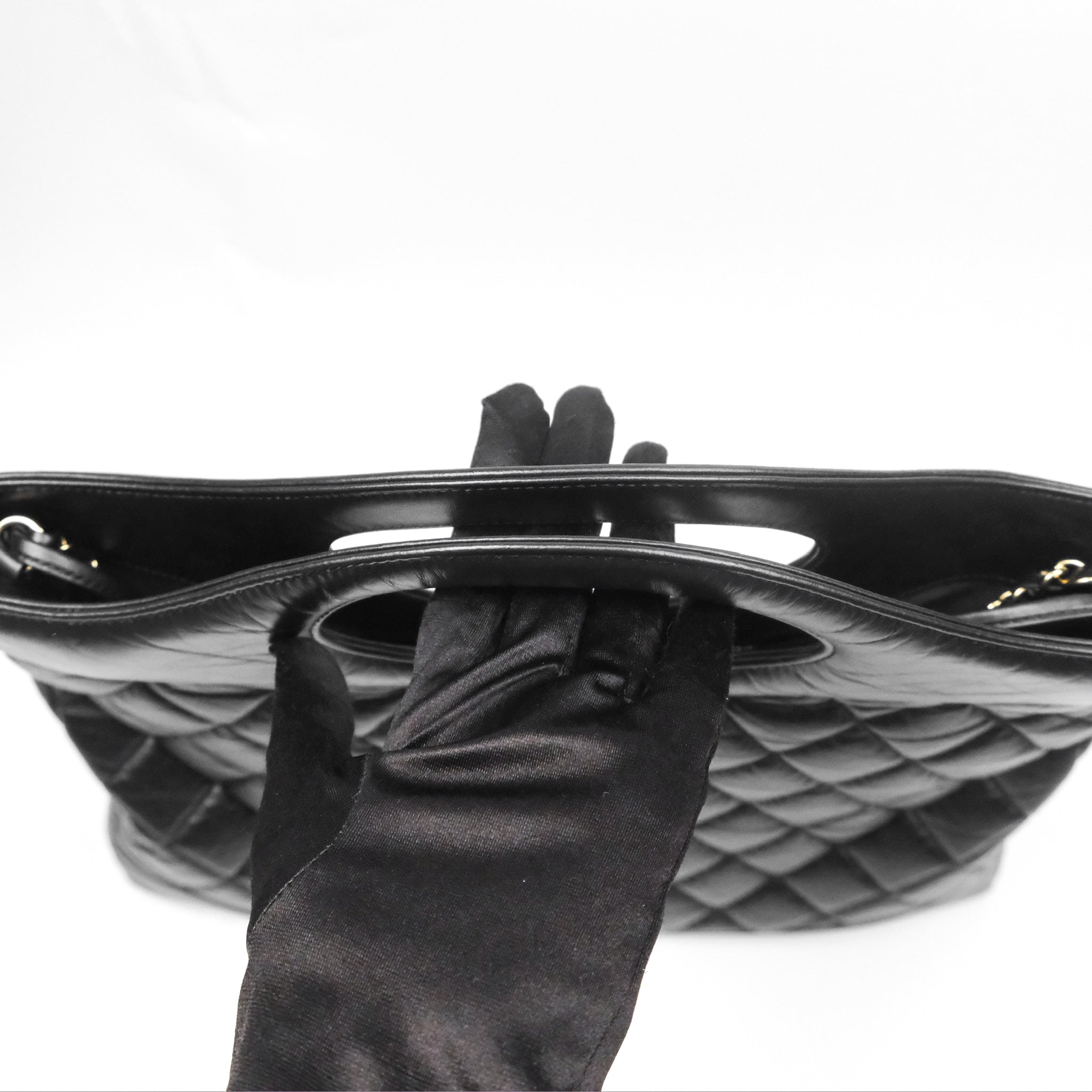 Chanel 31 Large Shopping Bag Black Calfskin Leather with Gold Hardware - Luxury Designer Tote for Women, Work, Travel & Everyday Use