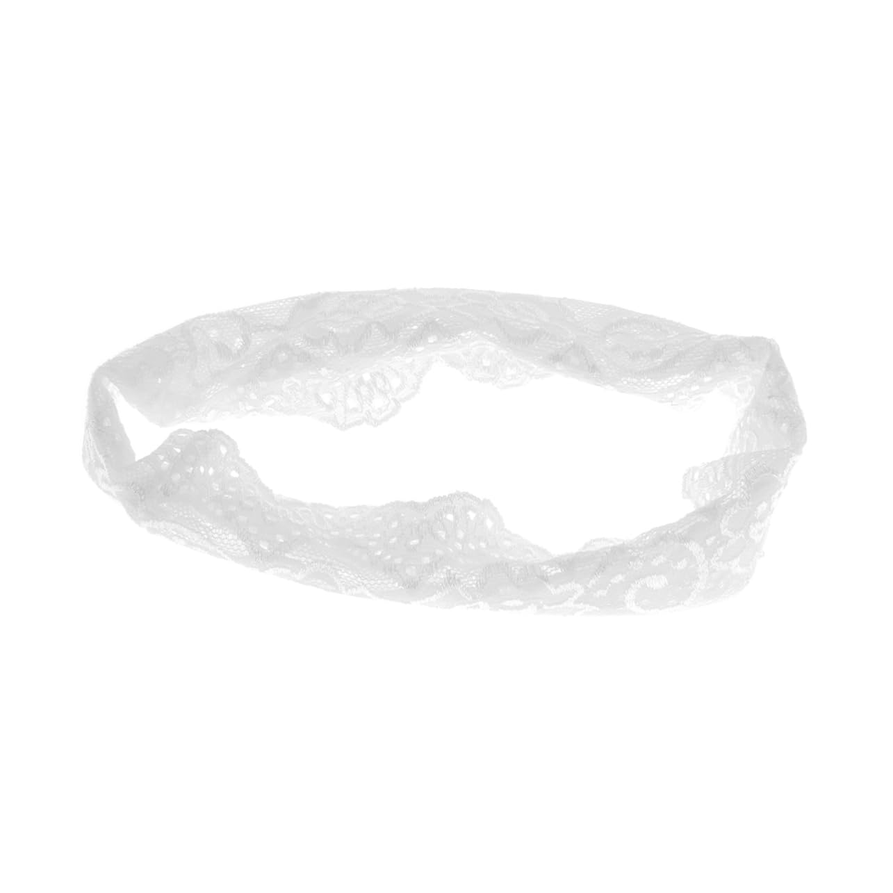 Beavorty Wide Lace Headband for Women - Stretchy Elastic Yoga Headwrap, Hair Hoop & Workout Accessory - Perfect for Yoga, Running, Gym & Everyday Fashion (White)