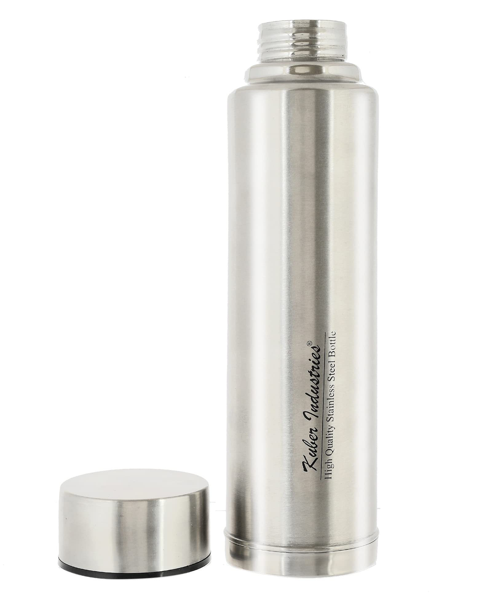 Premium Stainless Steel Water Bottle 34oz (1000ml) - 2 Pack, Silver - Insulated Double Wall Vacuum Flask for Hot & Cold Drinks - Perfect for Gym, Hiking, Office & Outdoor Activities