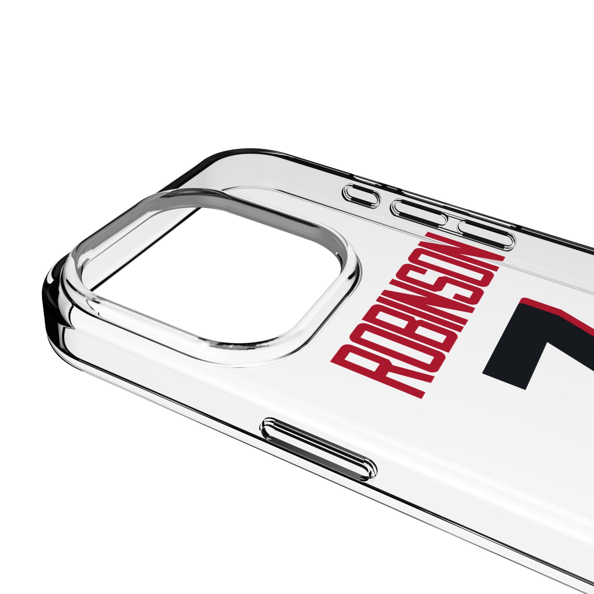 Bijan Robinson Atlanta Falcons 7 Game Tactical Clear Phone Case for iPhone 14/13/12/11 Pro Max - Durable Shockproof Protection for Football Fans & Sports Enthusiasts - Perfect for Game Day & Everyday Use