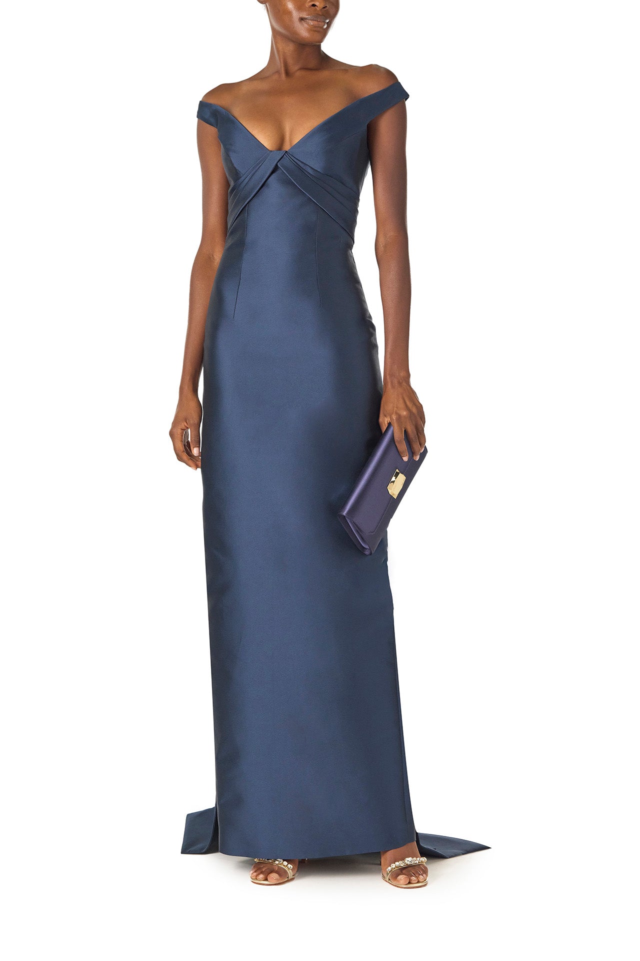 Elegant Off-the-Shoulder Mikado Wedding Gown - Perfect for Bridal, Prom & Formal Events