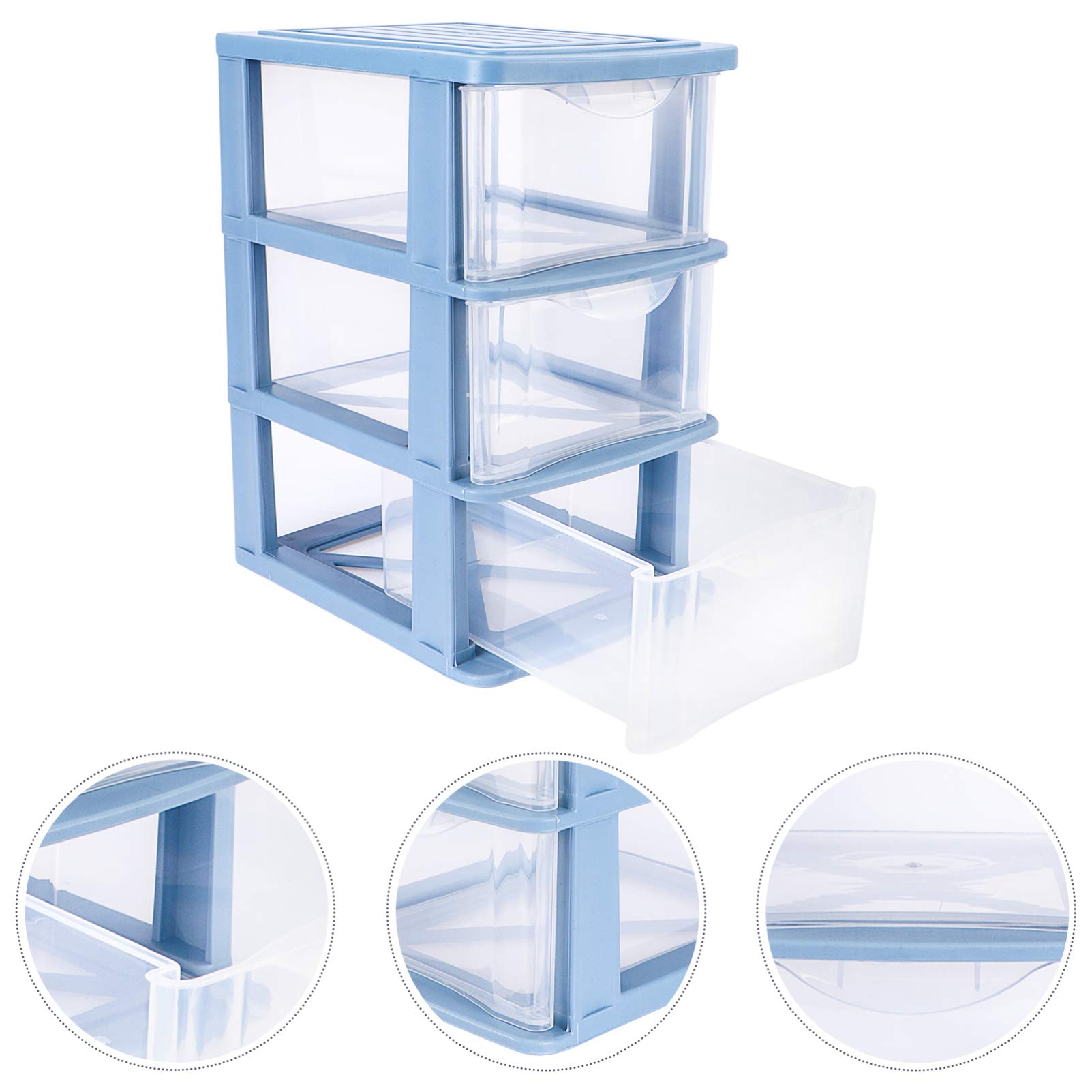 DOITOOL 3-Tier Plastic Drawer Organizer - 6.9 x 6.9 x 9 Inch Storage Cube for Office Supplies, Makeup & Accessories | Space-Saving Desktop Organizer for Home, Office, Vanity & Bathroom Organization