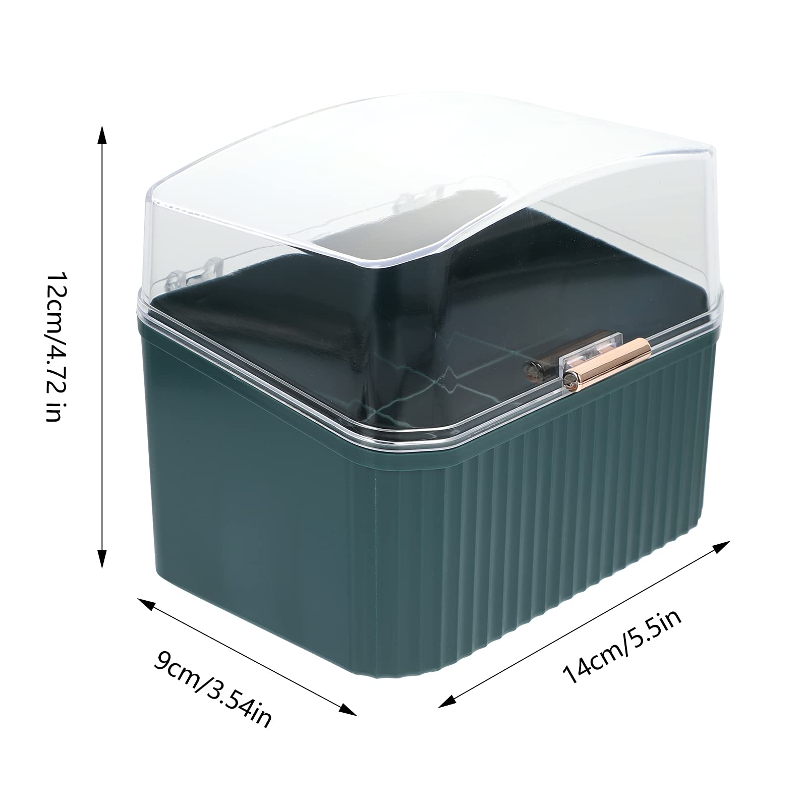 Cosmetic Storage Box with Jewelry Trays & Brush Holder - Organize Makeup for Vanity
