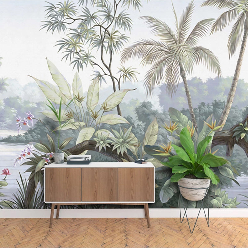Trees Jungle Wallpaper - Exquisite Nature Inspired Décor for Living Room, Bedroom & Nursery | Eco-Friendly Peel & Stick Wall Mural