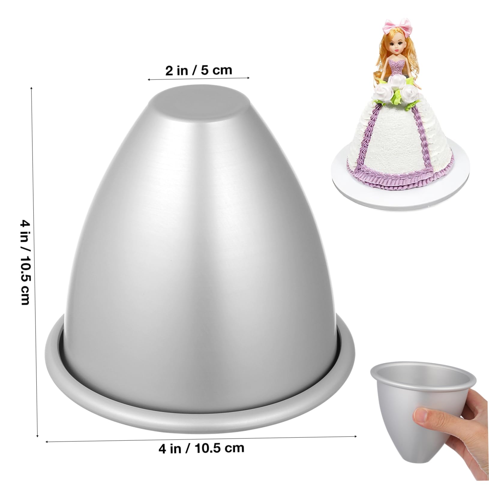 Cabilock 3D Round Semicircle Silicone Cake Molds - Mini Baking Pans for Doll Cakes, Soap Molds & DIY Desserts - Durable Aluminum Alloy Bakeware for Home, Party & Gift Making
