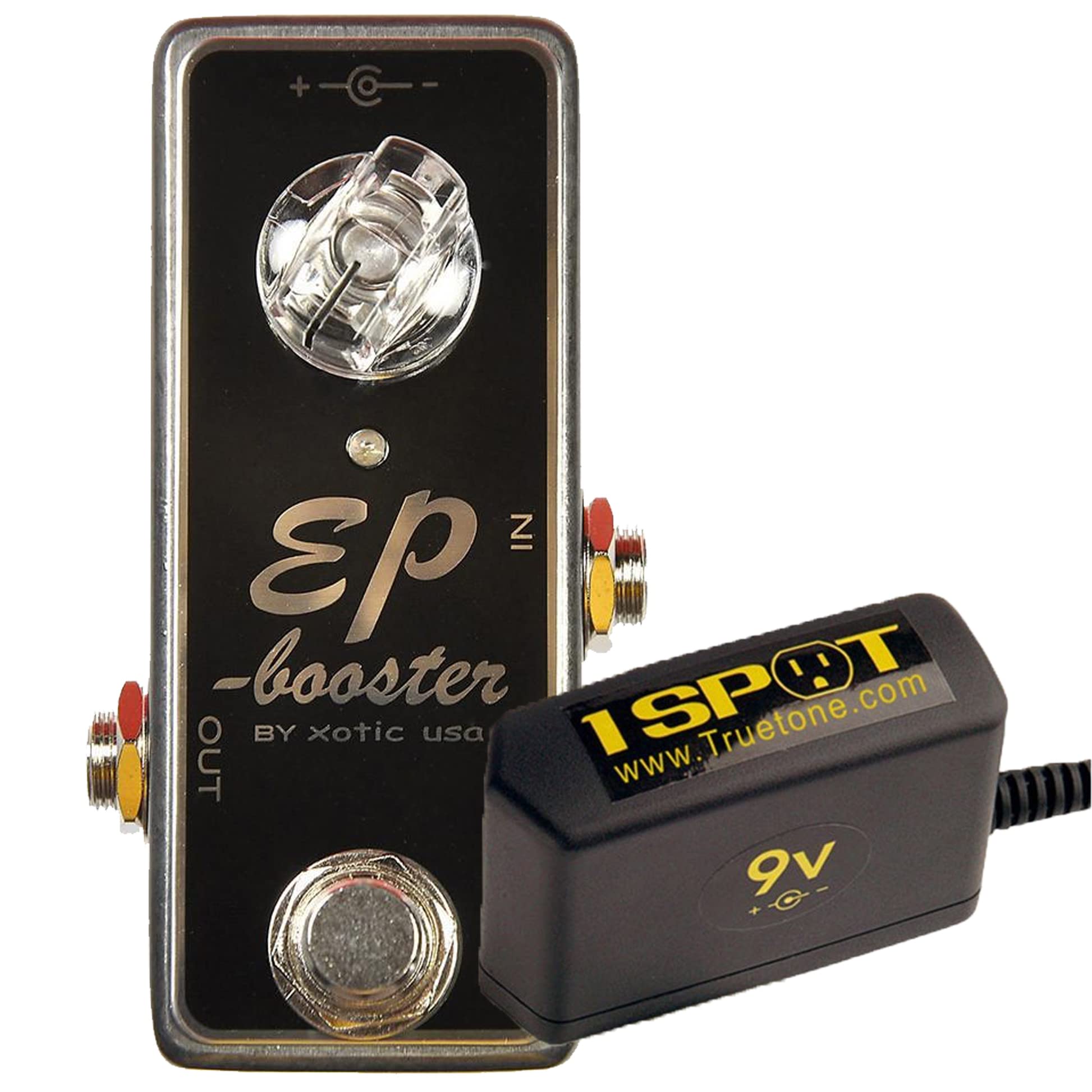 Xotic EP Booster Pedal Bundle with Truetone 1 Spot 9V Power Adapter - Guitar Effects Pedal for Enhanced Tone & Sustain - Perfect for Studio Recording & Live Performances