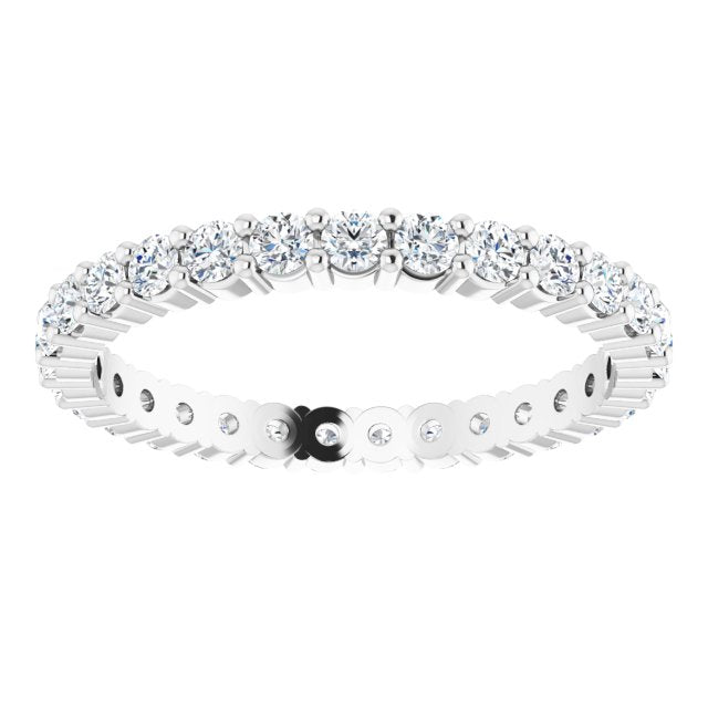 0.87 Carat Round Diamond Delicate Eternity Wedding Band - Perfect for Anniversary Gifts & Bridal Jewelry