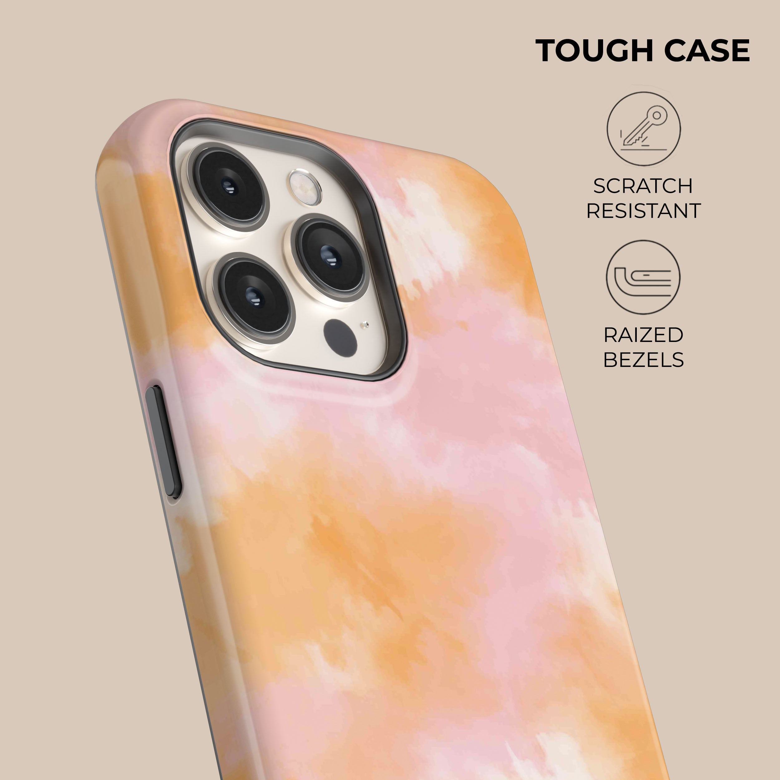 Trendy Pink & Orange Tie Dye Phone Case for iPhone & Samsung - Stylish Protective Cover for Everyday Use, Parties & Festivals
