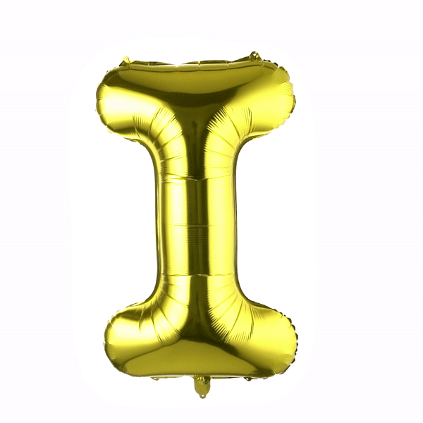 Balloonify Gold Mylar Letter I Balloon - 40 Inch Large Foil Balloon for Birthday Party Decorations, Baby Showers & Graduation Celebrations - 1 Count Box