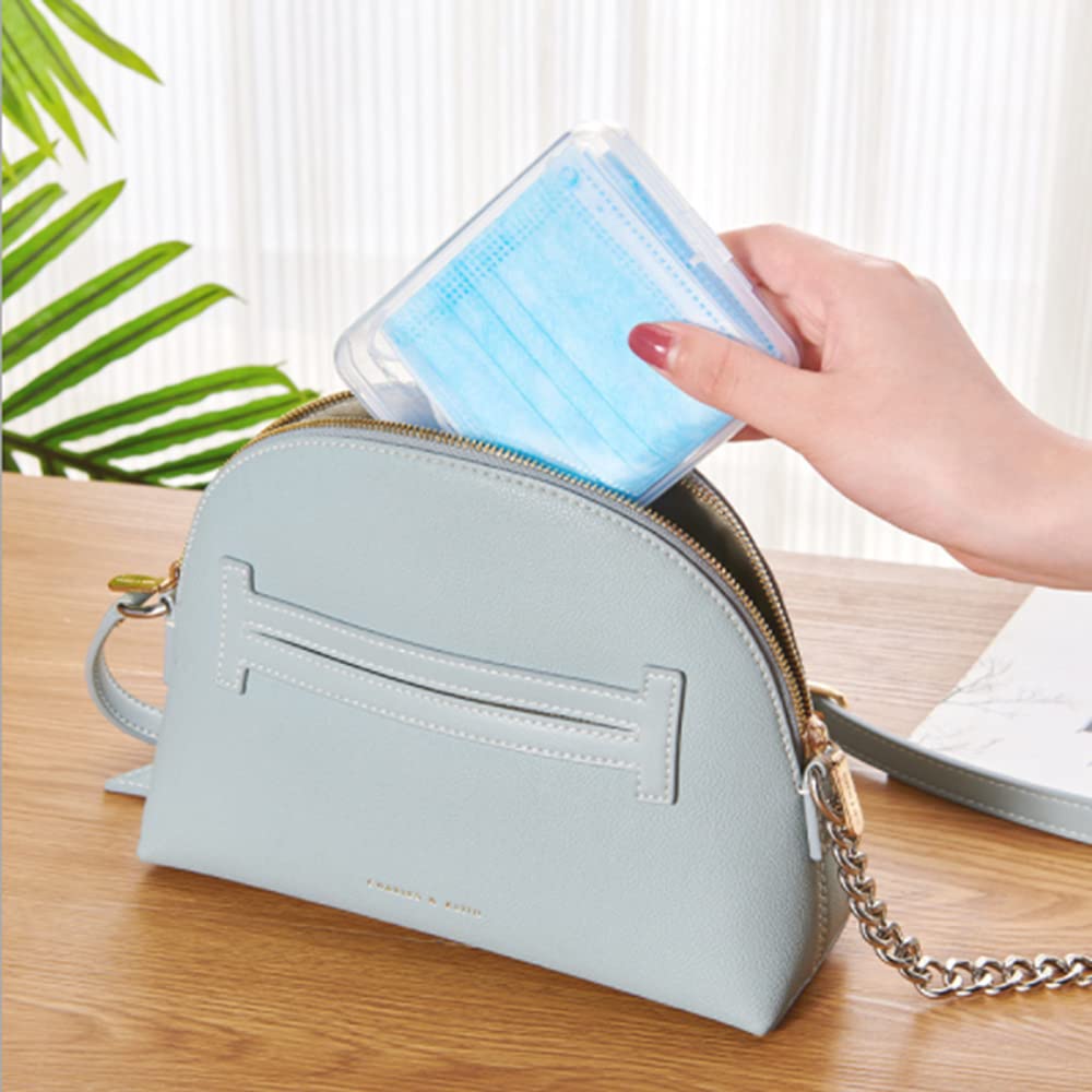 1Pcs Clear Plastic Storage Case Organizer - Reusable Keeper Folder for Face Masks, Portable Storage Box for Pollution Prevention (18.3x12.7x4cm) - Perfect for Travel, Office, and Home Organization