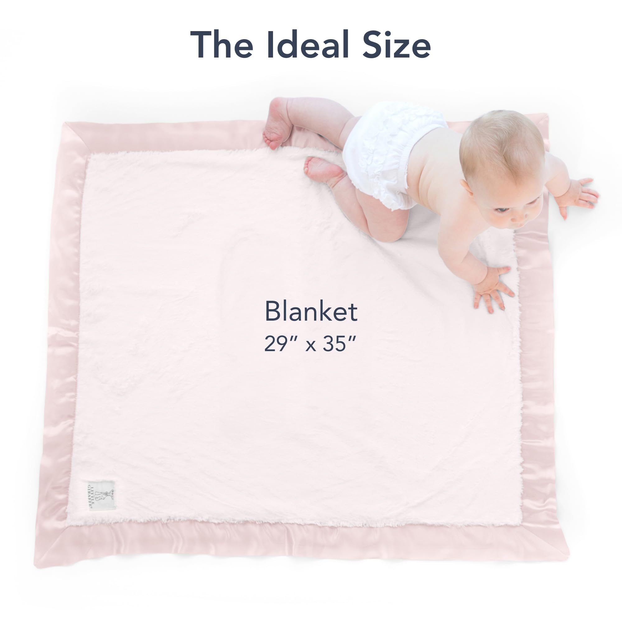 Little Giraffe Baby Blanket - Ultra Soft Luxury Blanket with Satin Trim - Perfect for Strollers, Cribs & Swaddling - Newborn Essentials & Baby Shower Gifts - 29x35 Inches - Pink - Ideal for Nursery, Travel & Photo Props