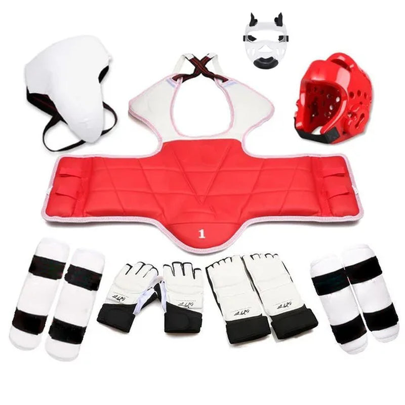 Taekwondo Protective Gear Set - 5 Piece Full Body Armor with Helmet, Chest Protector & Kickboxing Gloves for Martial Arts Training | Perfect for Sparring, Competition & Self-Defense Practice