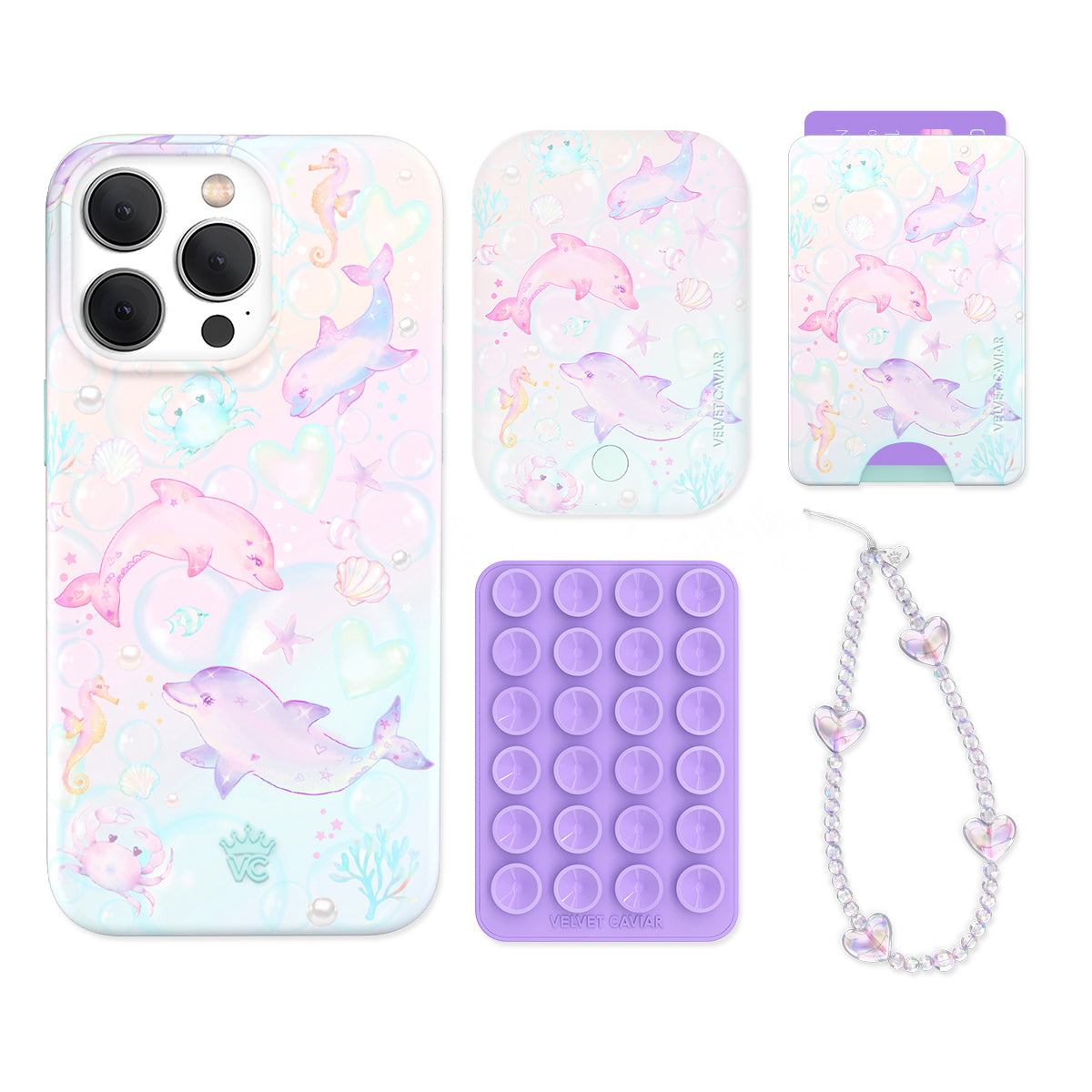 Aqua Angels iPhone Wallet Case with Card Holder - Slim Protective Cover for iPhone 13/14/15 - Perfect for Everyday Use, Travel & Shopping