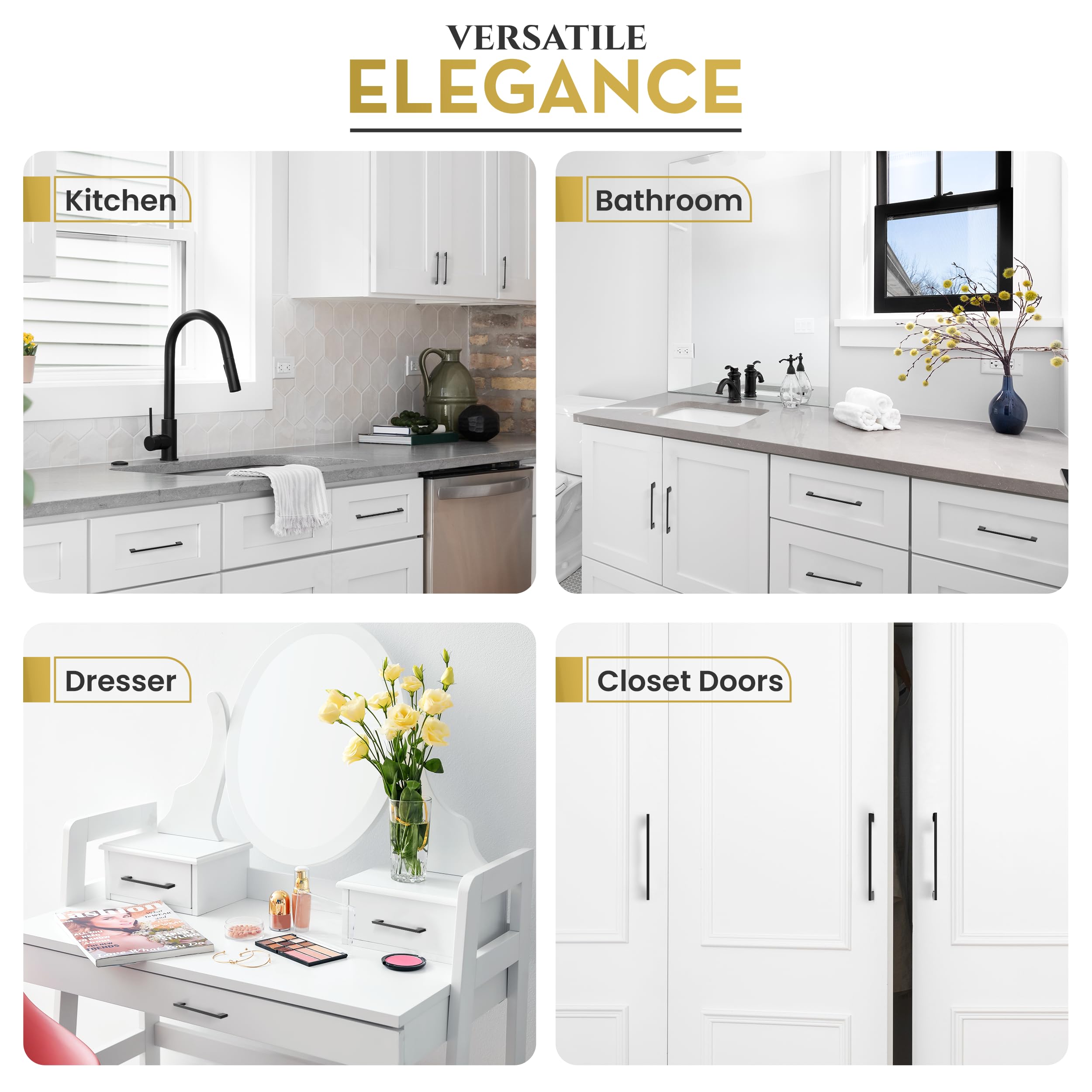 Southern Hills Matte Black Cabinet Pulls 8.75 inch (224mm) - Black Kitchen Cabinet Handles, Dresser Drawer Pulls & Vanity Hardware - Perfect for Modern Kitchens, Bathroom Vanities & Furniture Upgrades