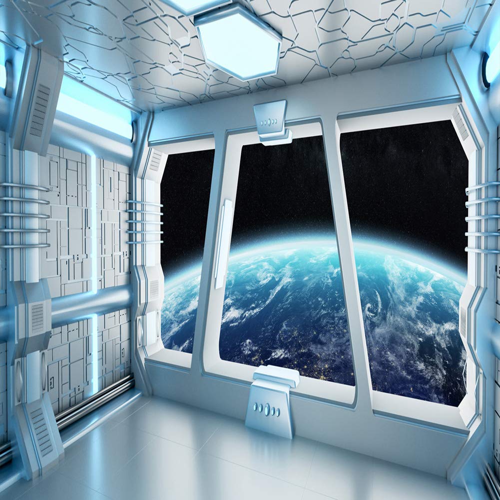 LYWYGG 8x8FT Space Backdrop for Photography - Universe Galaxy Outer Space Station Background (CP-214-0808) - Perfect for Sci-Fi Themed Parties, Cosplay Events & Astrophotography