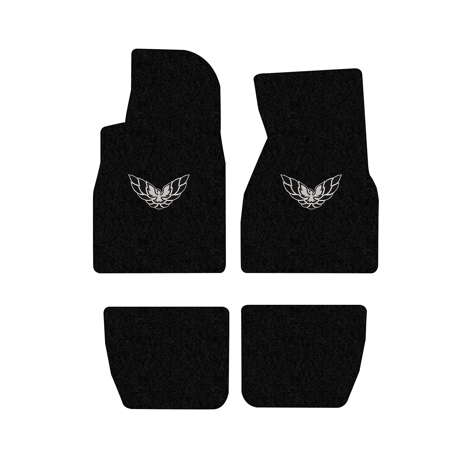Premium Custom-Fit Carpeted Floor Mats for Pontiac Firebird/Trans Am 1993-2002 - Black & Silver Luxury Car Floor Liners (4-Piece Set) | Perfect for Daily Commuting, Road Trips & Car Protection