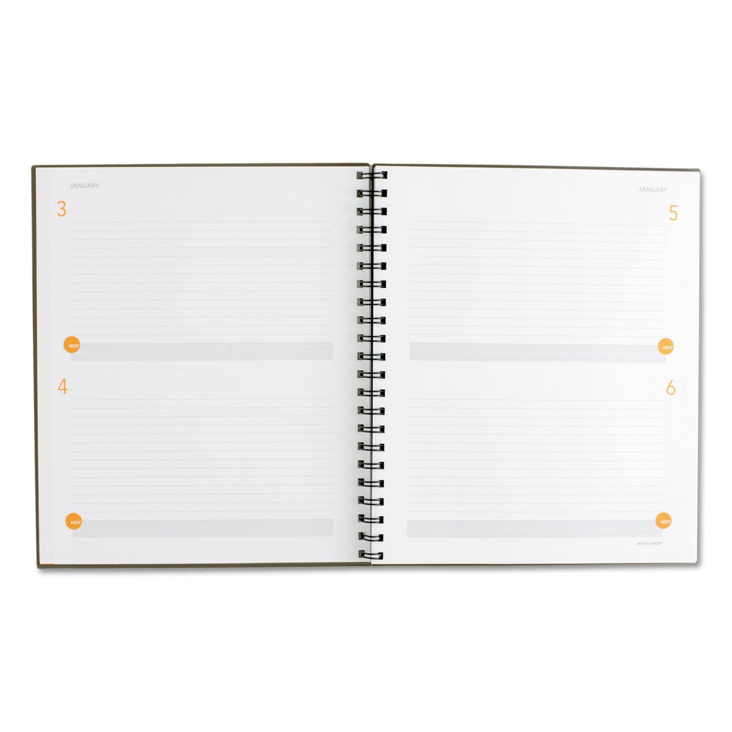 AT A GLANCE® Undated Daily Planner Notebook - 2 Days Per Page, 11 x 8.38 Inches, Gray Cover for Work & School Organization | Perfect for Goal Setting, Time Management & Productivity Tracking