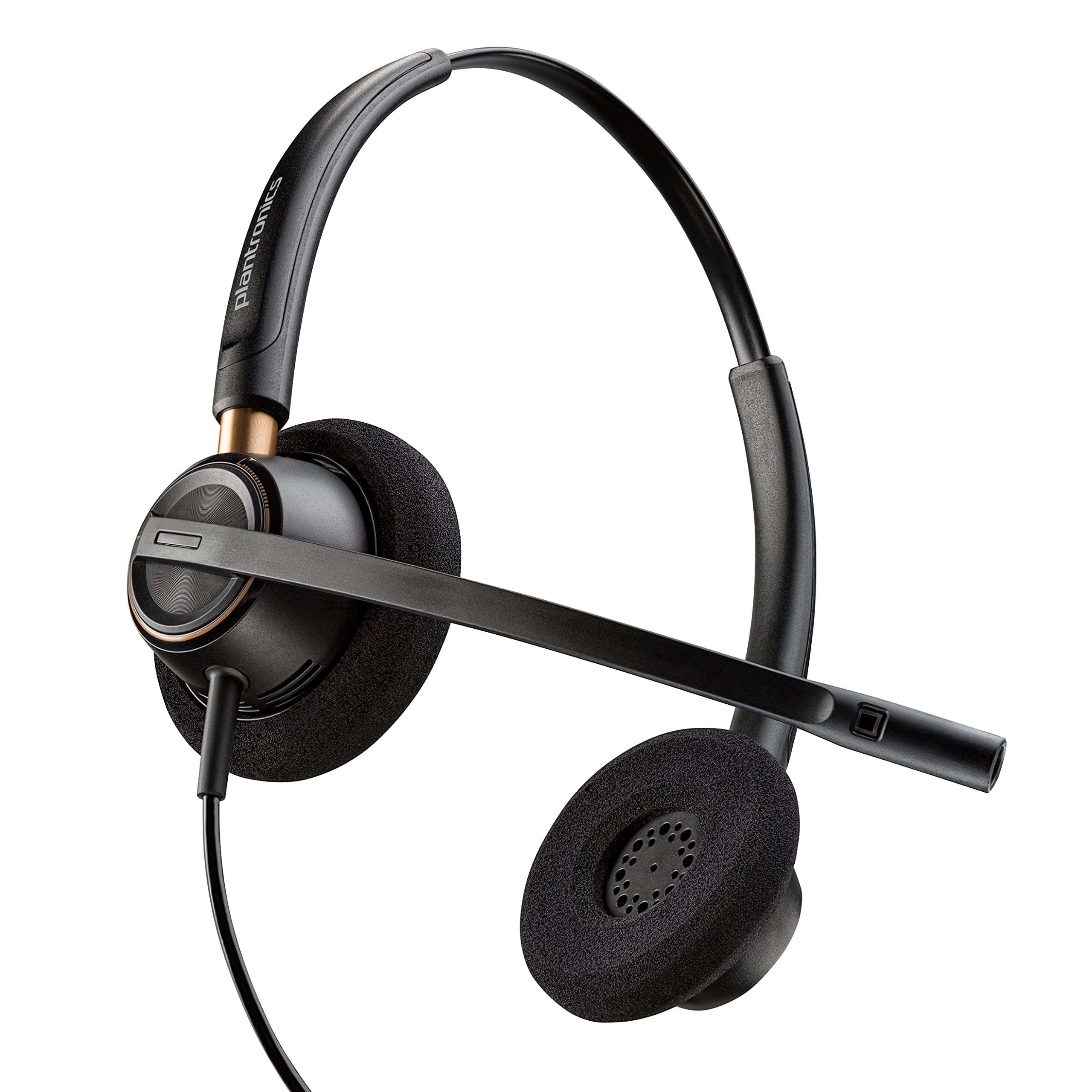 Plantronics 89434-01 Wired Headset with Noise-Canceling Mic - Black Office Headphones for Calls, Gaming & Remote Work