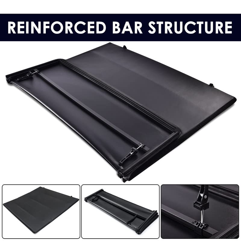 PIT66 Soft Tri-Fold Truck Bed Tonneau Cover for 2014-2021 Toyota Tundra 5.5' Short Bed | Waterproof & Durable | Easy Installation | Perfect for Hauling Gear & Outdoor Adventures