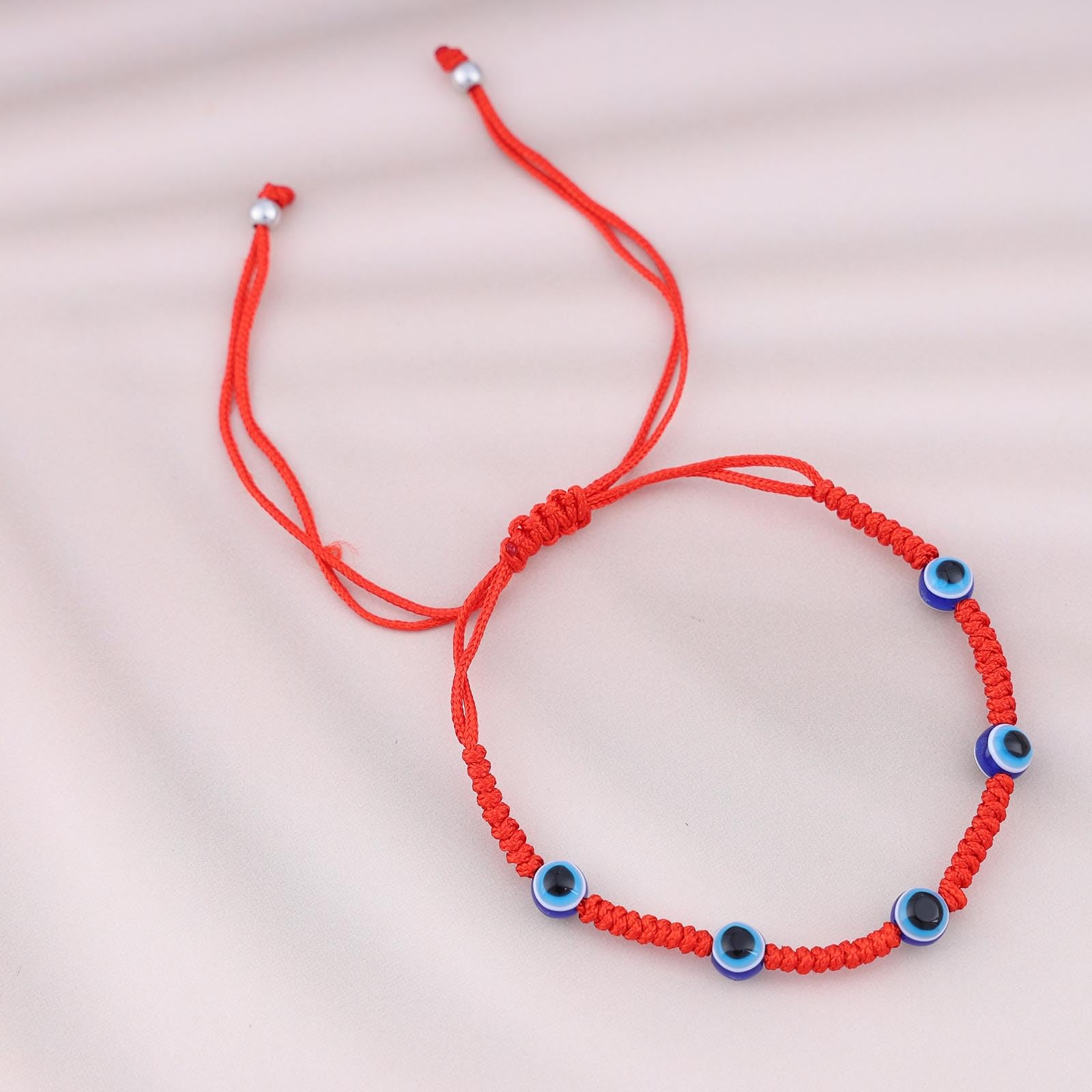 Boho Evil Eye Bracelet & Anklet Set - Handmade Adjustable Red String Kabbalah Bracelet with Turkish Blue Glass Beads for Luck & Protection | Spiritual Jewelry Gift for Women, Men, Teens | Perfect for Everyday Wear, Meditation & Travel