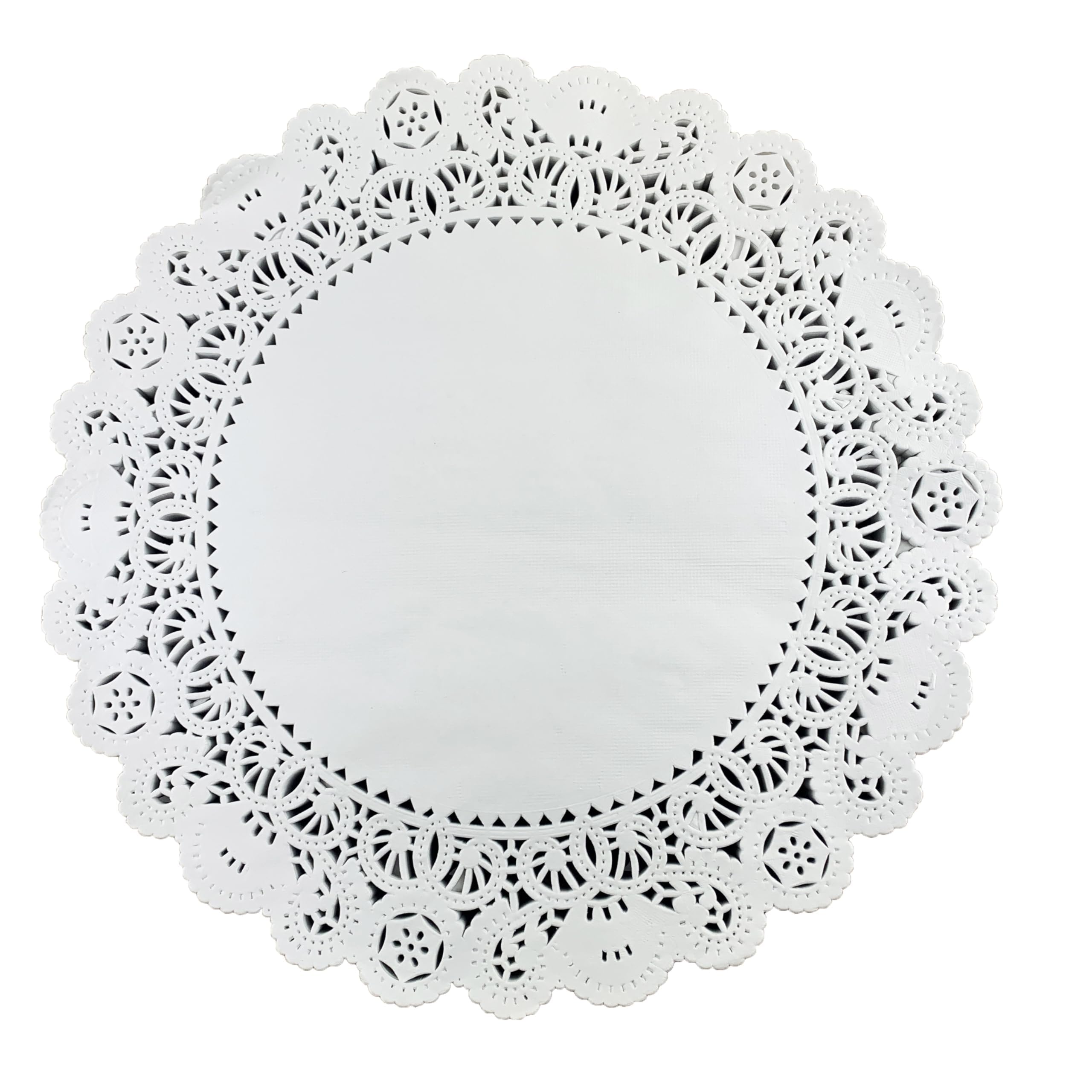 50-Piece White Round Paper Doilies - 14 Inch Greaseproof Lace Doilies for Cake, Dessert, and Party Decorations - Elegant Table Setting and Food Presentation Accessories