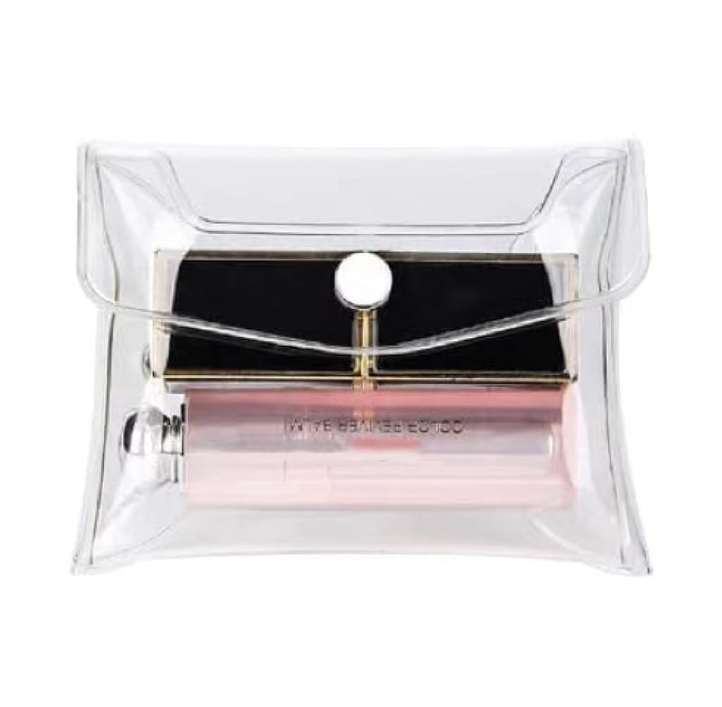 Mini Clear Waterproof Cosmetic Bag PVC Transparent Plastic Makeup Organizer - Travel Toiletry Pouch for Bathroom, Vacation & Organization (Small) - Perfect for Makeup Storage, Travel Essentials & Daily Beauty Routine