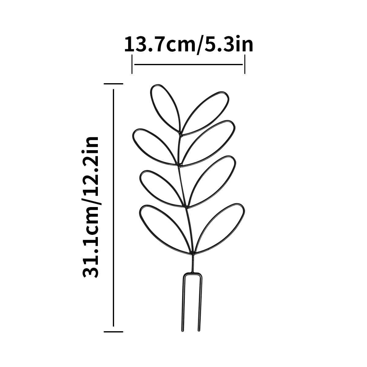 2-Pack Indoor Plant Trellis - Small Metal Wire Garden Trellis for Climbing Plants, Leaf-Shaped Support for Potted Houseplants (Blackish Green) | Perfect for Monstera, Pothos & Ivy in Home, Office or Balcony Gardens