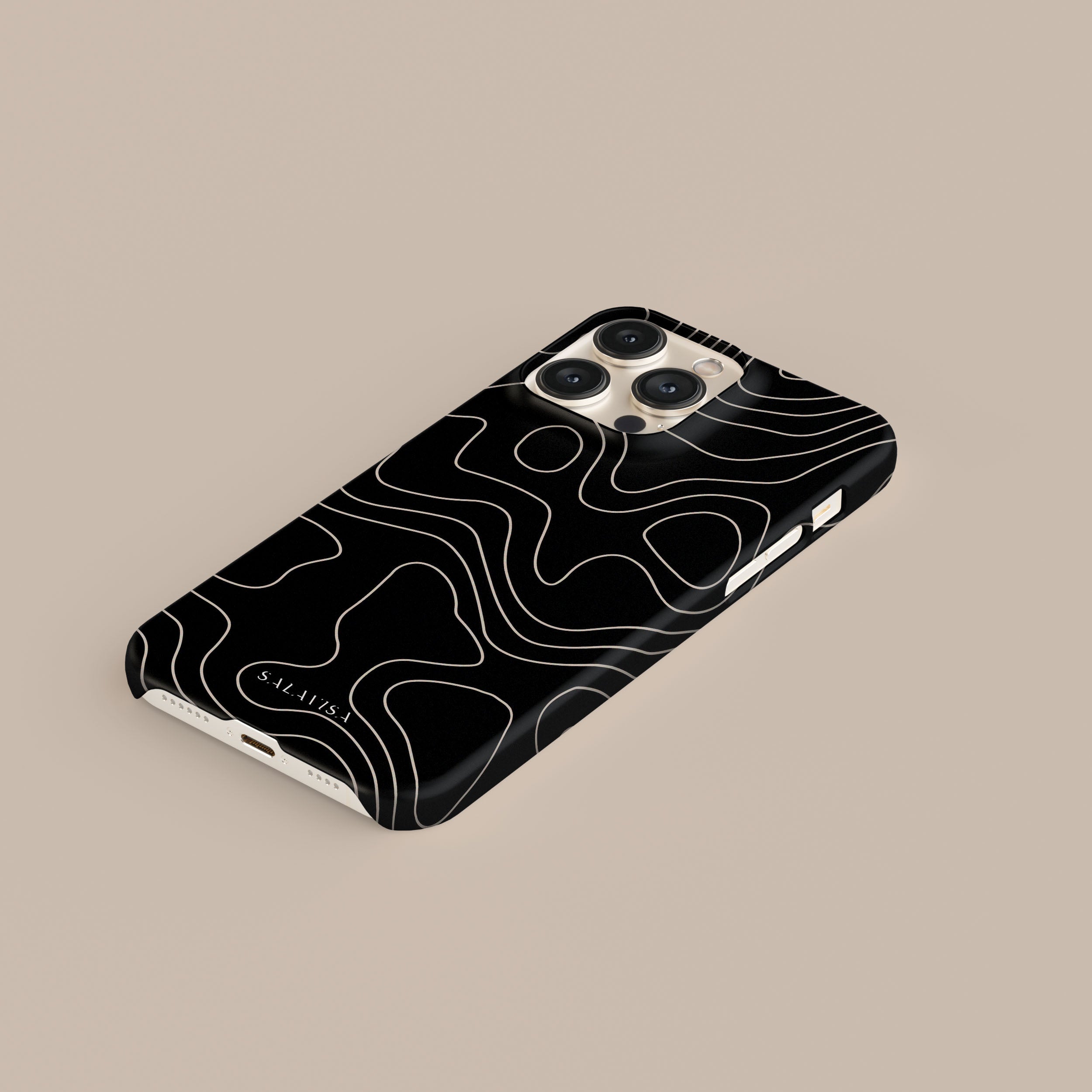 Premium Topographic Black Phone Case - Durable & Stylish Protective Cover for iPhone & Samsung - Perfect for Outdoor Adventures, Travel & Daily Use