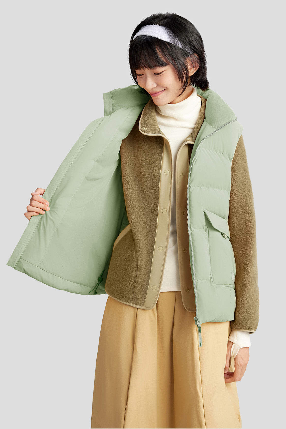 RainLite Women's Water Repellent Down Vest - Lightweight Warm Puffer Jacket for Outdoor Hiking, Camping & Winter Activities