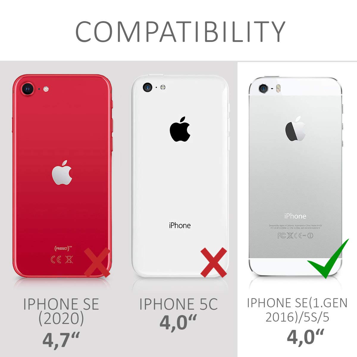 kwmobile Soft TPU Silicone Protective Phone Case for Apple iPhone SE (1st Gen 2016), iPhone 5, iPhone 5S - Ice Mint Color | Slim Fit, Shockproof Cover for Everyday Use & Outdoor Activities