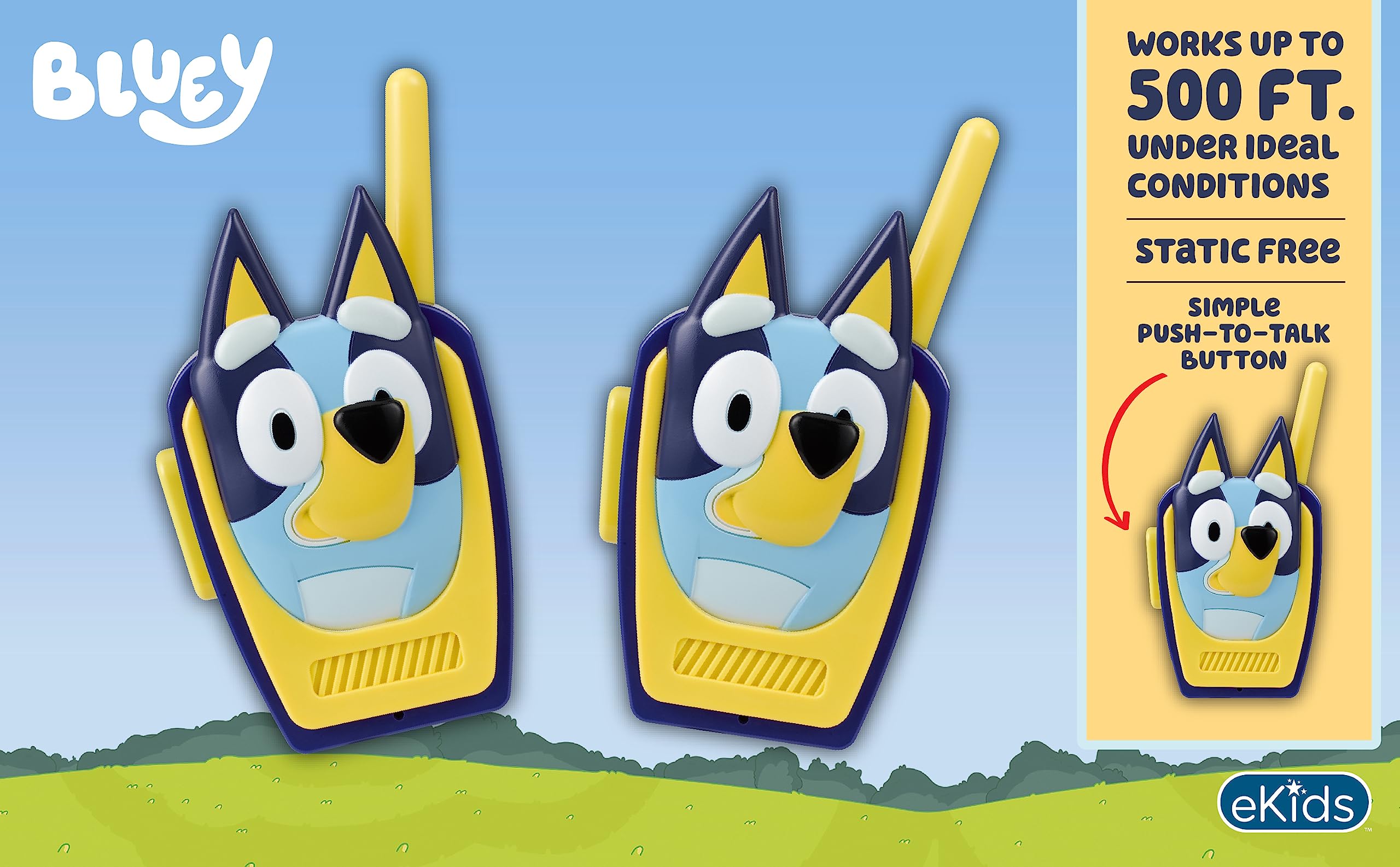 Bluey Toy Walkie Talkies for Kids - Interactive Walkie Talkie Set for Toddlers & Children | Perfect for Outdoor Adventures, Pretend Play & Family Bonding