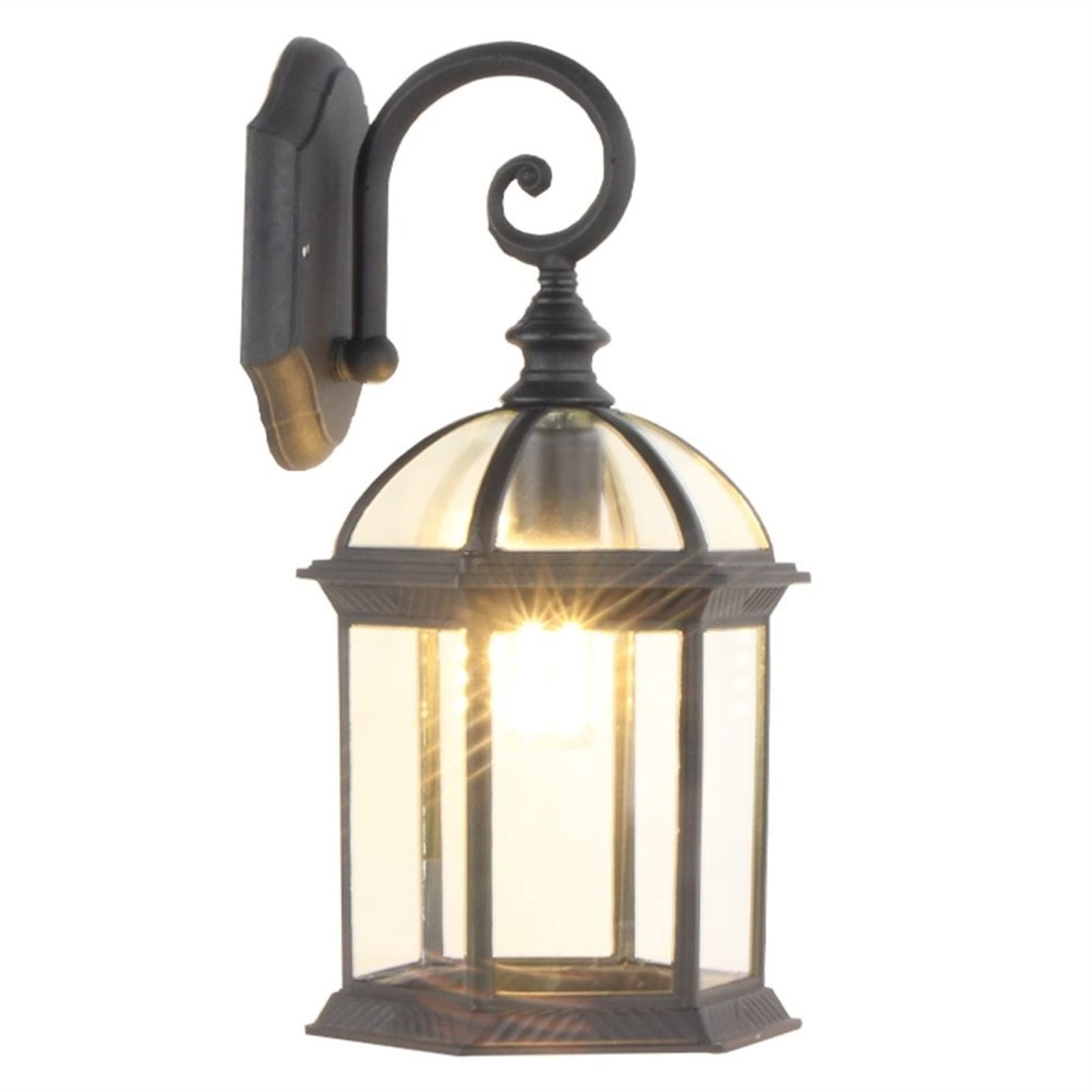 Modern Waterproof Black Cast Aluminum Outdoor Wall Light Fixture - Exterior Wall Lantern with Water Glass for Porch, Garden, and Patio Lighting - Durable Weatherproof Sconce for Home and Commercial Use