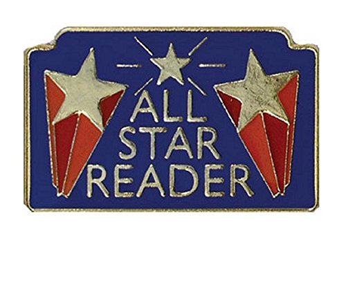100pcs All Star Reader Lapel Pins - Bulk Motivational Badges for Teachers, Students & Book Lovers - Perfect for Awards, Gifts & Book Club Events
