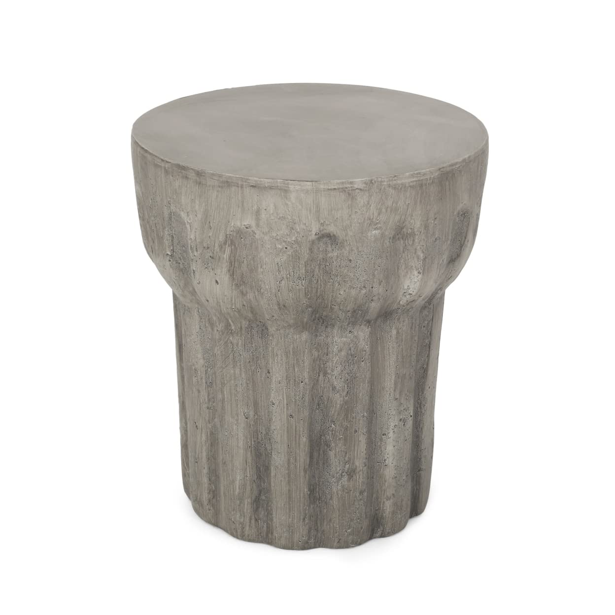Christopher Knight Home Solomon Outdoor Contemporary Lightweight Accent Side Table - Concrete Finish Patio Furniture for Poolside, Garden, and Deck Decor