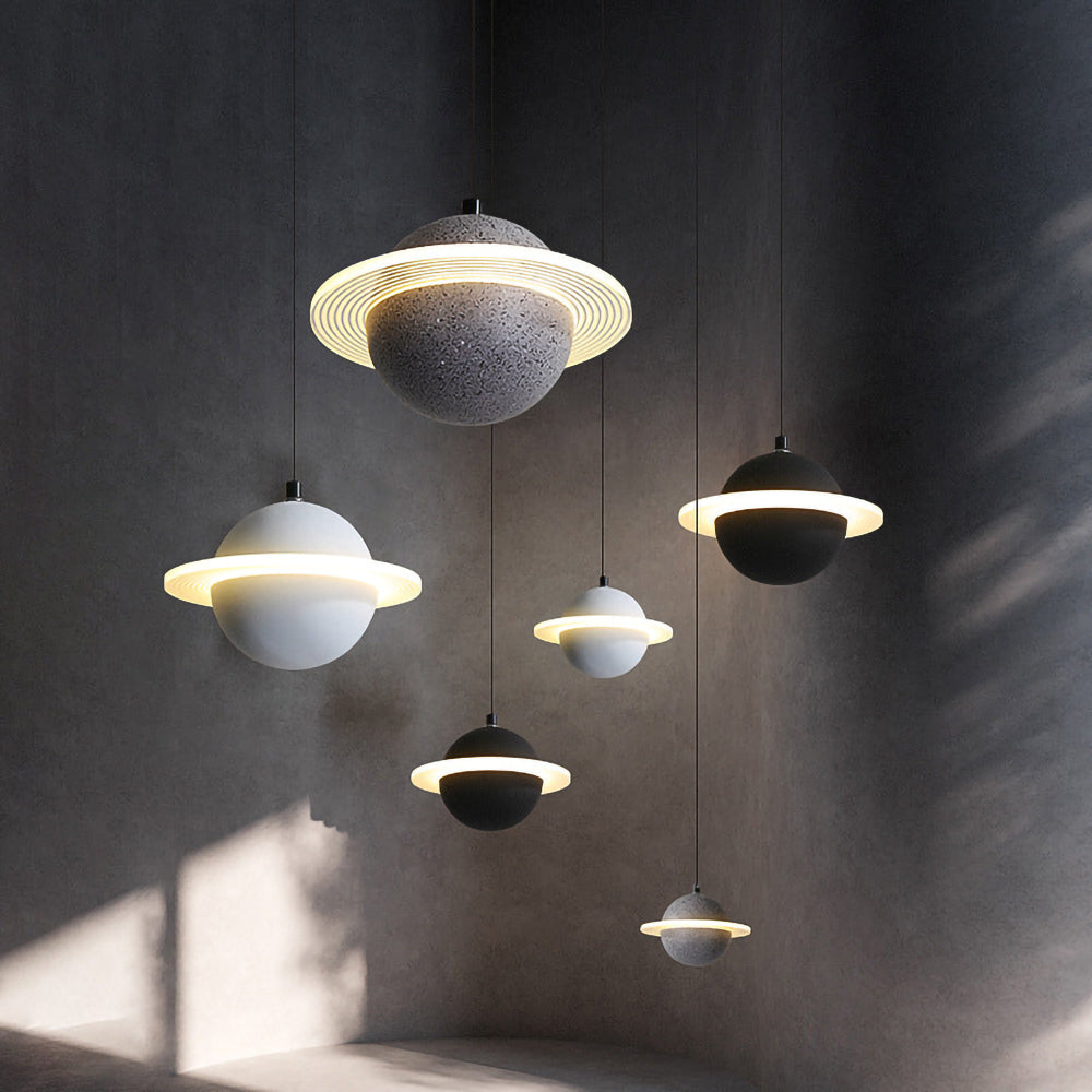 Artsy Planet Pendant Light - Modern Celestial Ceiling Fixture for Bedroom, Living Room & Nursery Decor | Solar System Inspired Lighting for Home & Office
