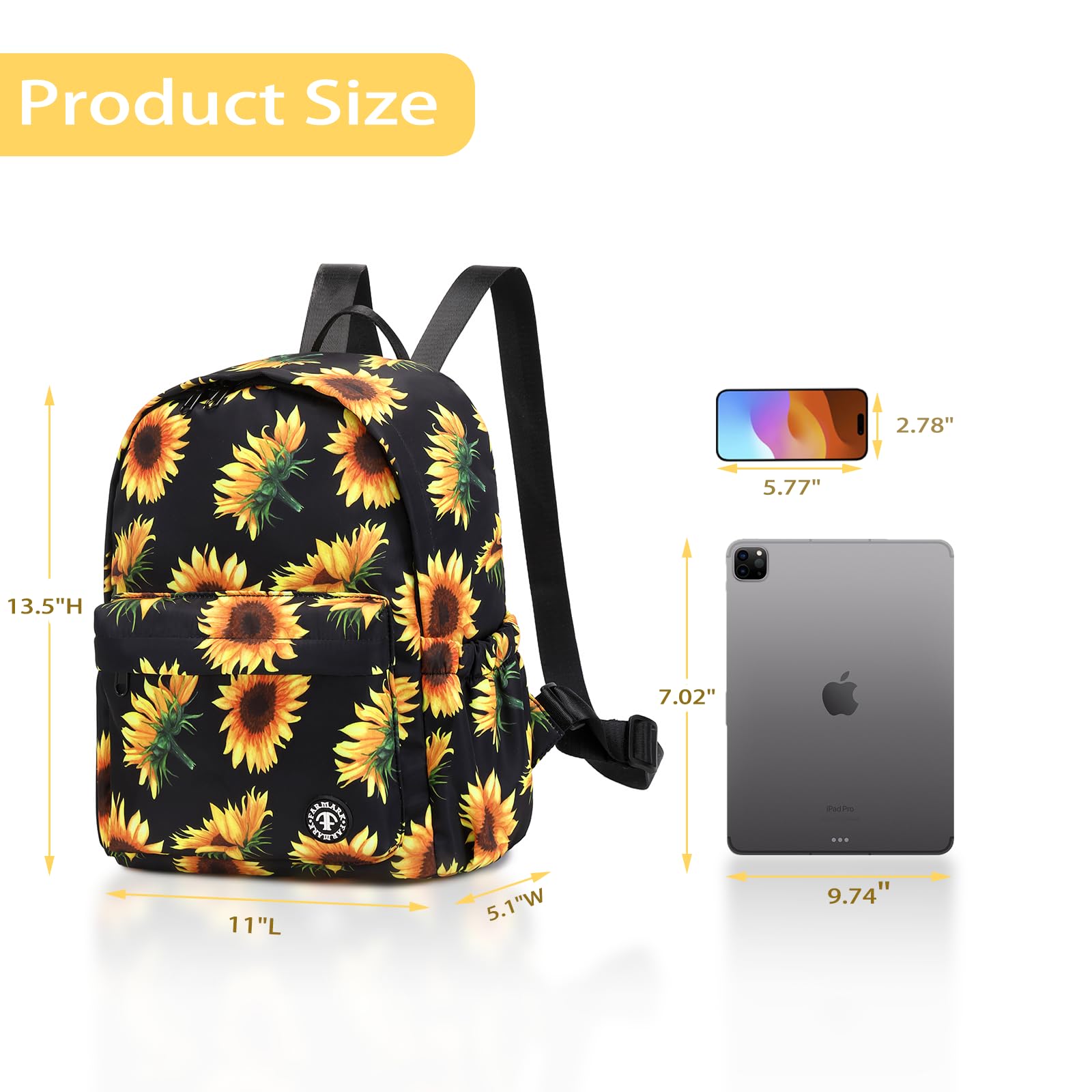 Cute Sunflower Mini Backpack Purse for Women & Girls - Small Casual Shoulder Bag for Travel, School, and Daily Use | Fashionable Crossbody Backpack for Teens and Young Adults